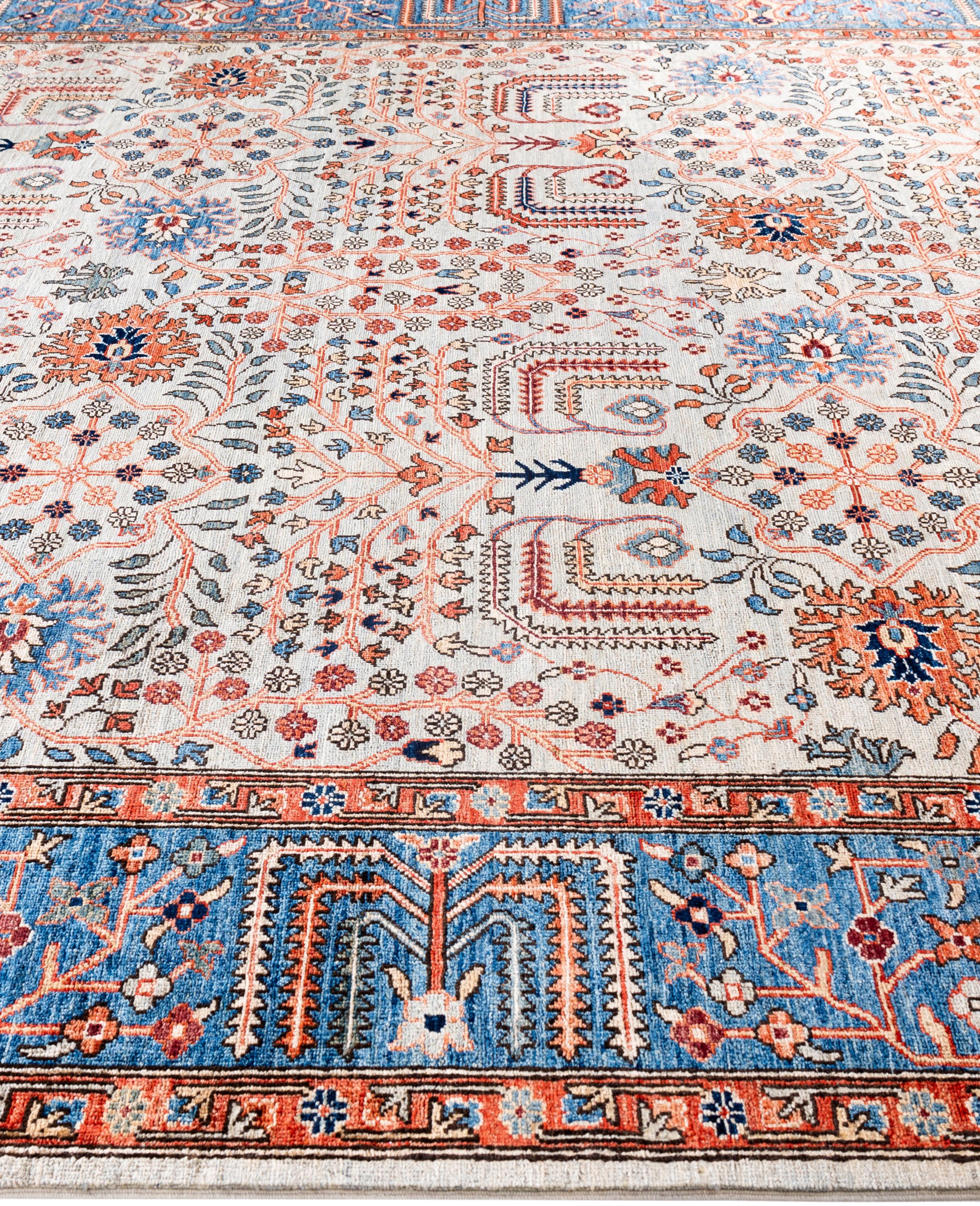 Hand-Knotted Serapi One-of-a-Kind Wool Gray Area Rug 9' 2