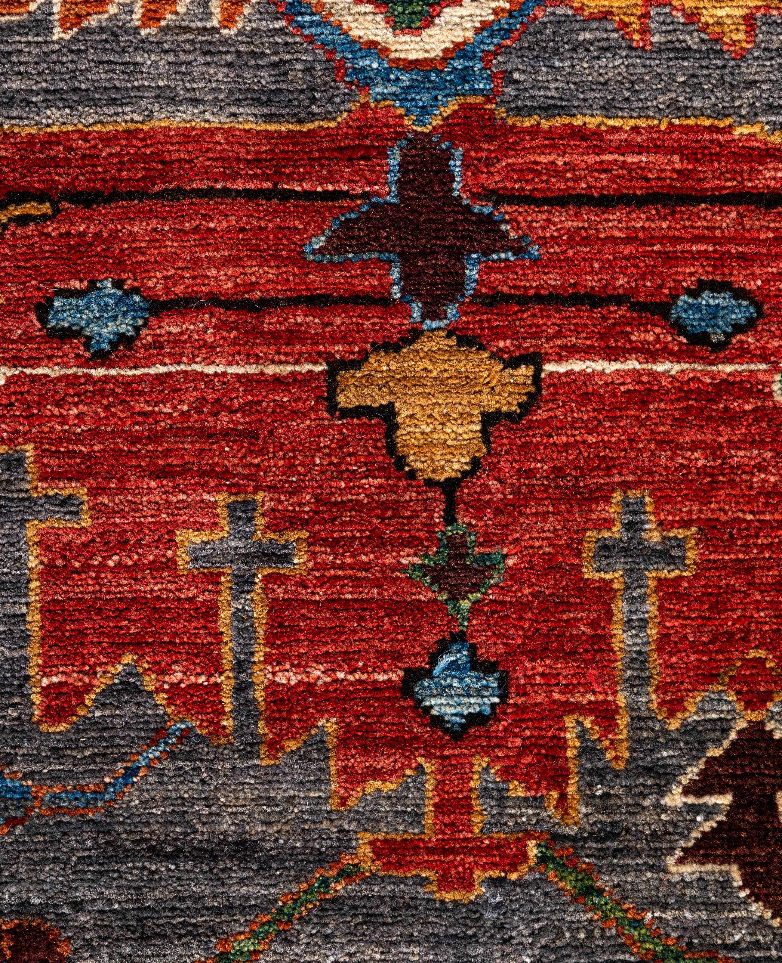 Pakistani Serapi One-of-a-Kind Wool Gray Area Rug 9' 3