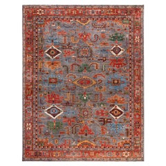 Serapi One-of-a-Kind Wool Gray Area Rug 9' 3" x 11' 9"