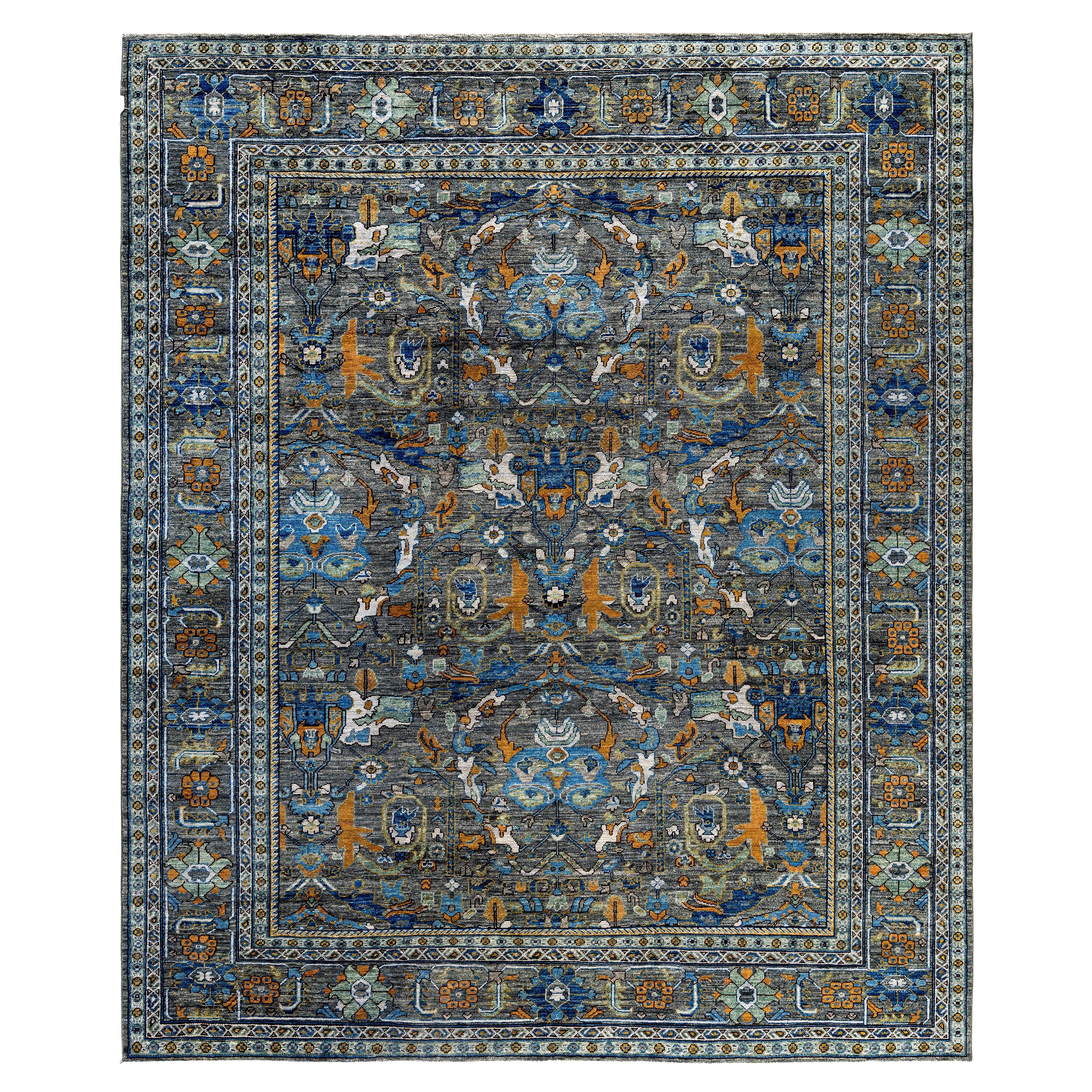 Serapi One-of-a-Kind Wolle Grün Bereich Teppich 7' 11" x 9' 9"