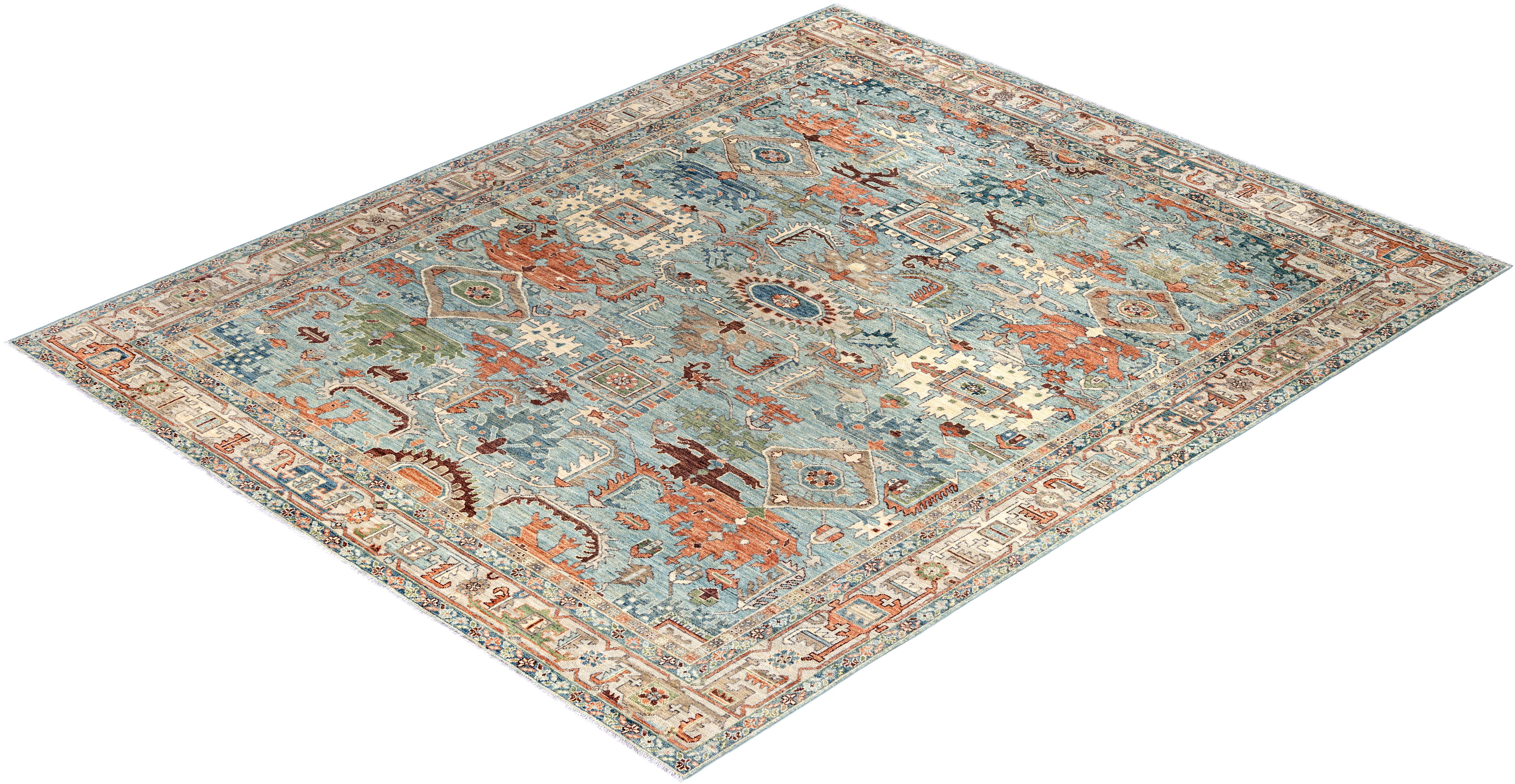 Serapi One-of-a-Kind Wool Green Area Rug 8' 0