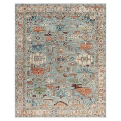 Serapi One-of-a-Kind Wool Green Area Rug 8' 0" x 9' 9"