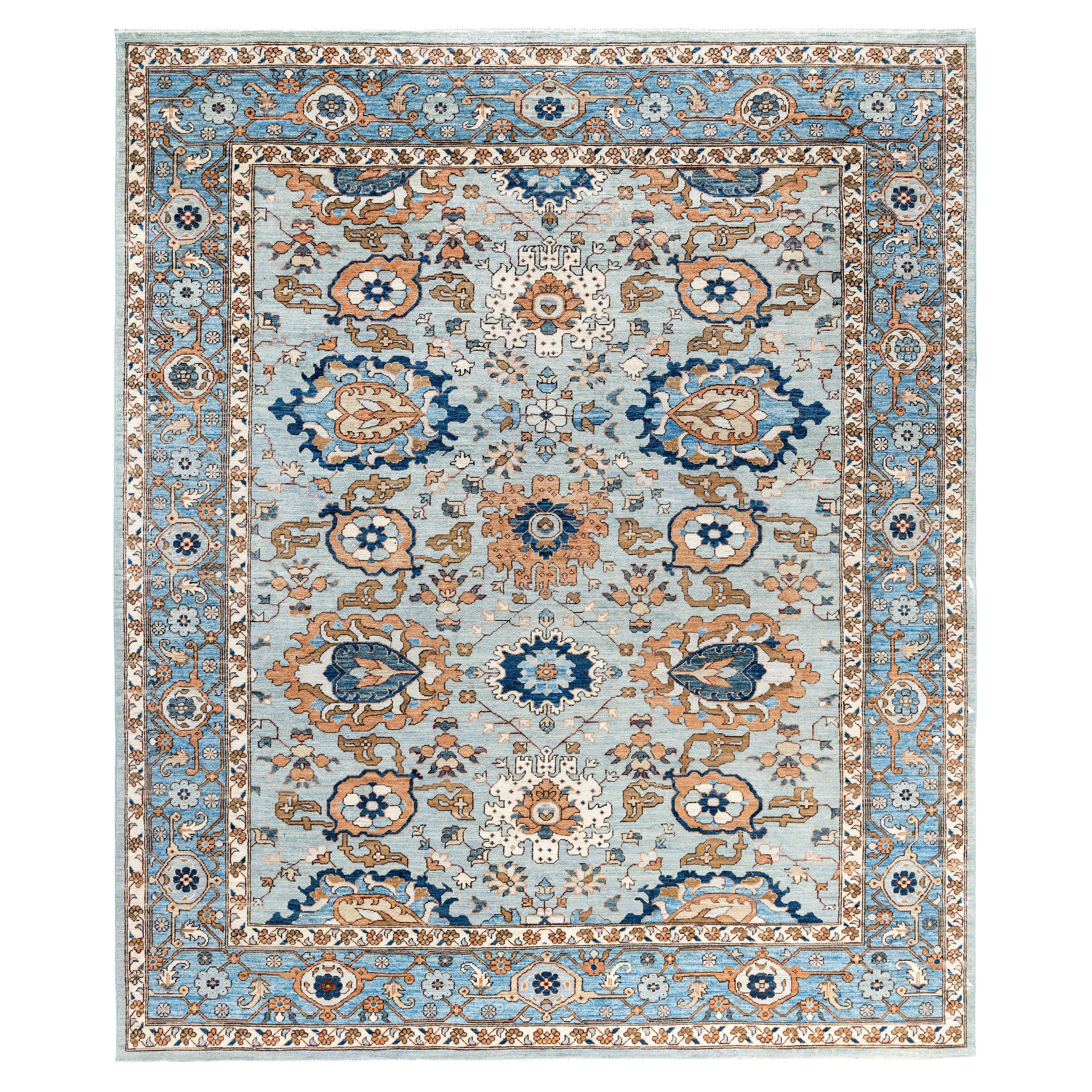 Tapis de sol en laine Serapi One-of-a-Kind Green 8' 2" x 9' 9"