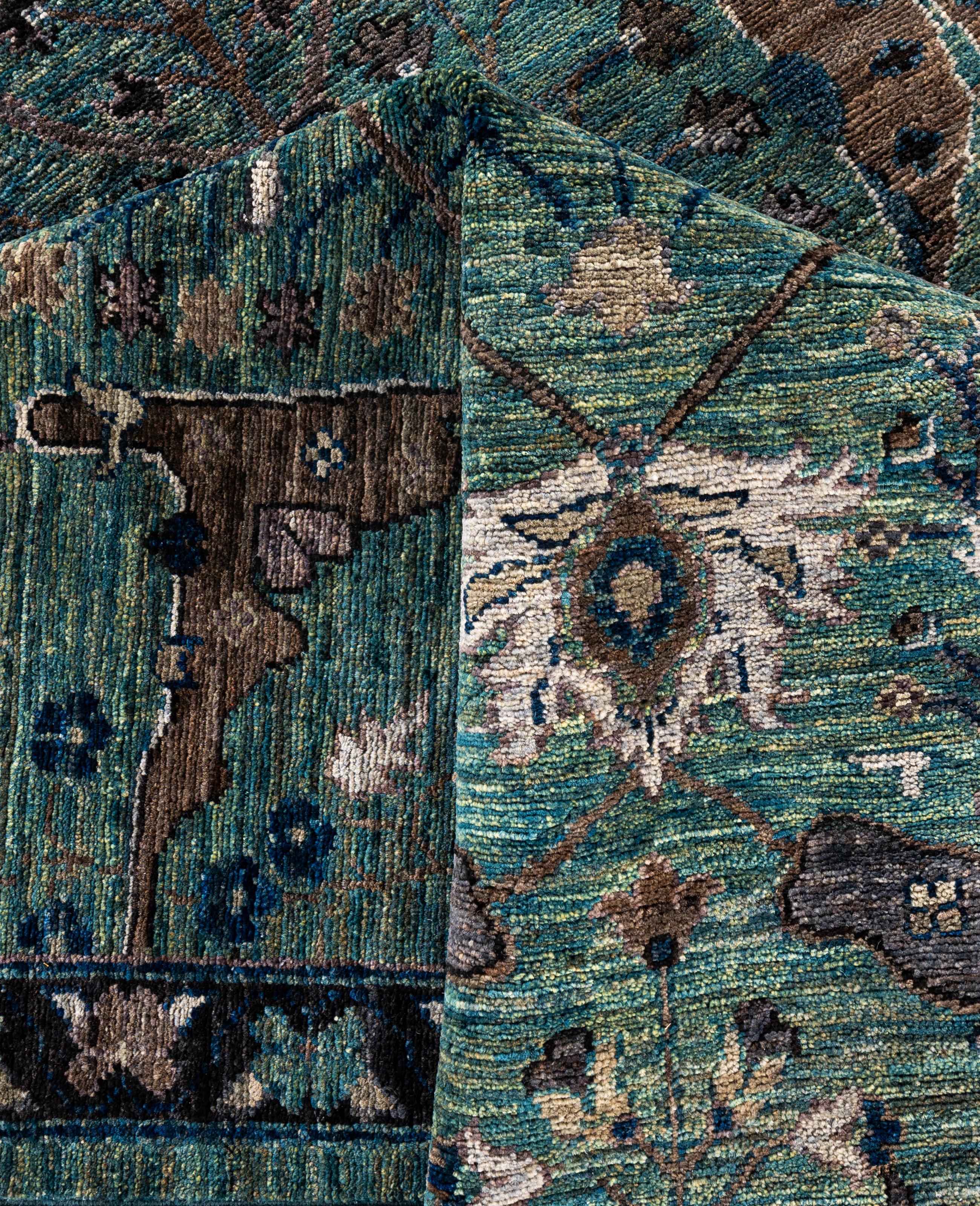 Laine Tapis de sol en laine Serapi One-of-a-Kind Green 8' 3