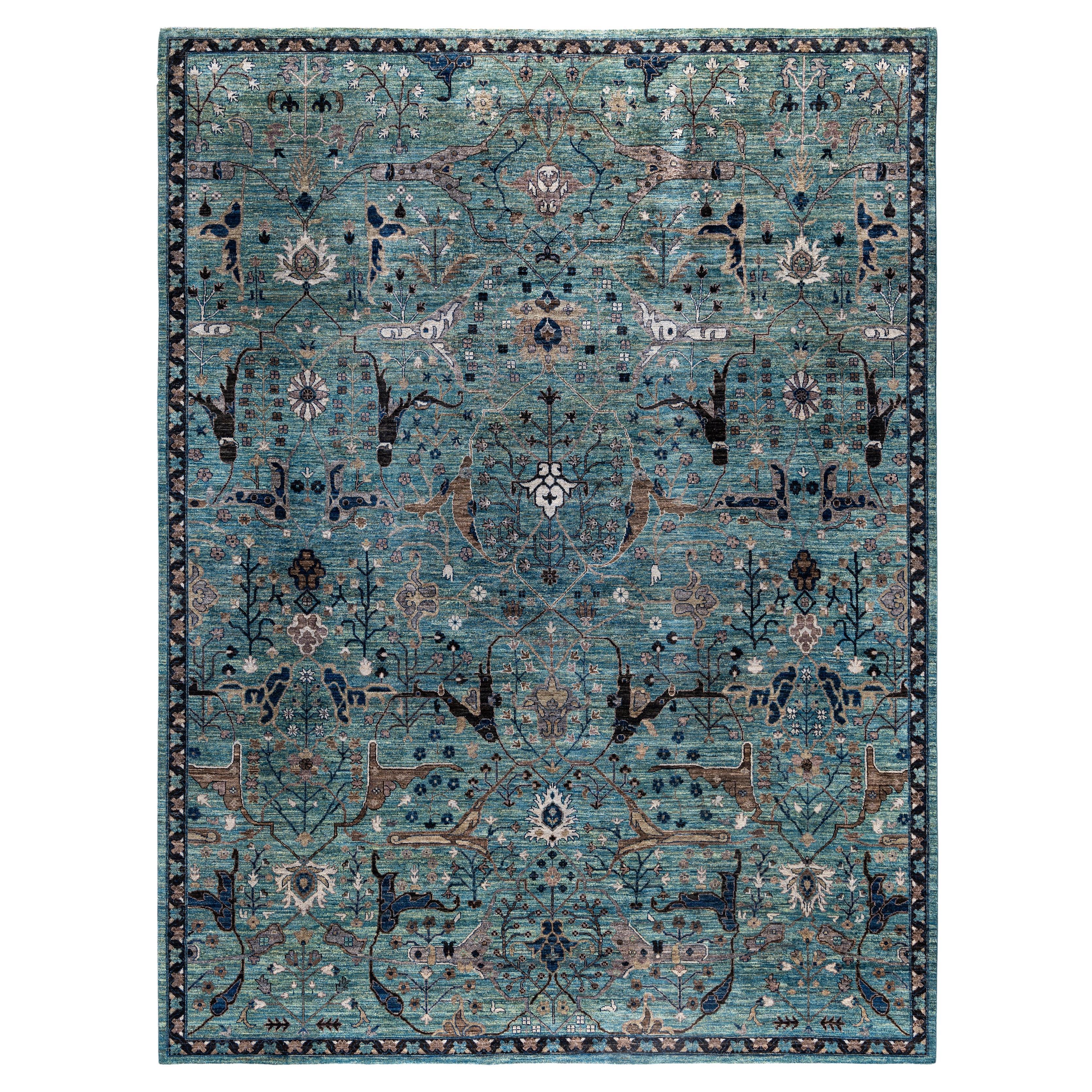 Serapi One-of-a-Kind Wool Green Area Rug 9' 0" x 12' 0"