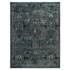 Serapi One-of-a-Kind Wool Green Area Rug 9' 1" x 12' 0"