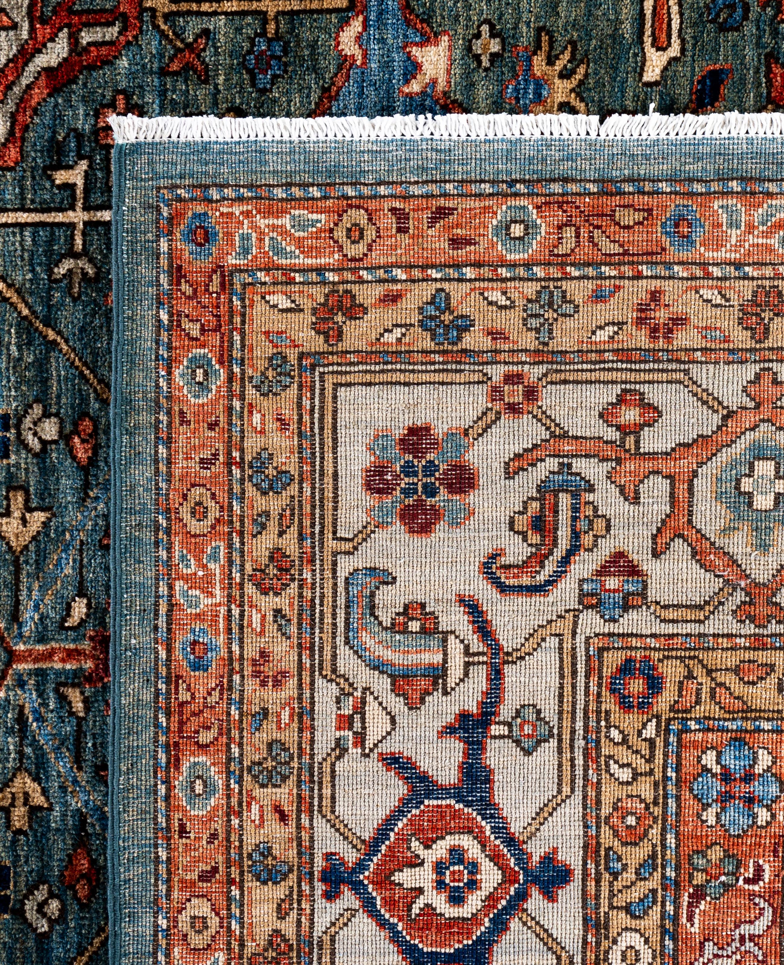 Tapis de sol en laine Serapi One-of-a-Kind Green 9' 2
