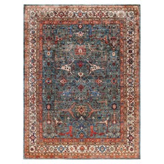 Serapi One-of-a-Kind Wool Green Area Rug 9' 2" x 12' 0"