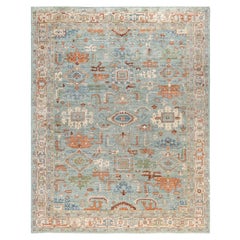 Serapi One-of-a-Kind Wool Green Area Rug 9' 3" x 11' 10"