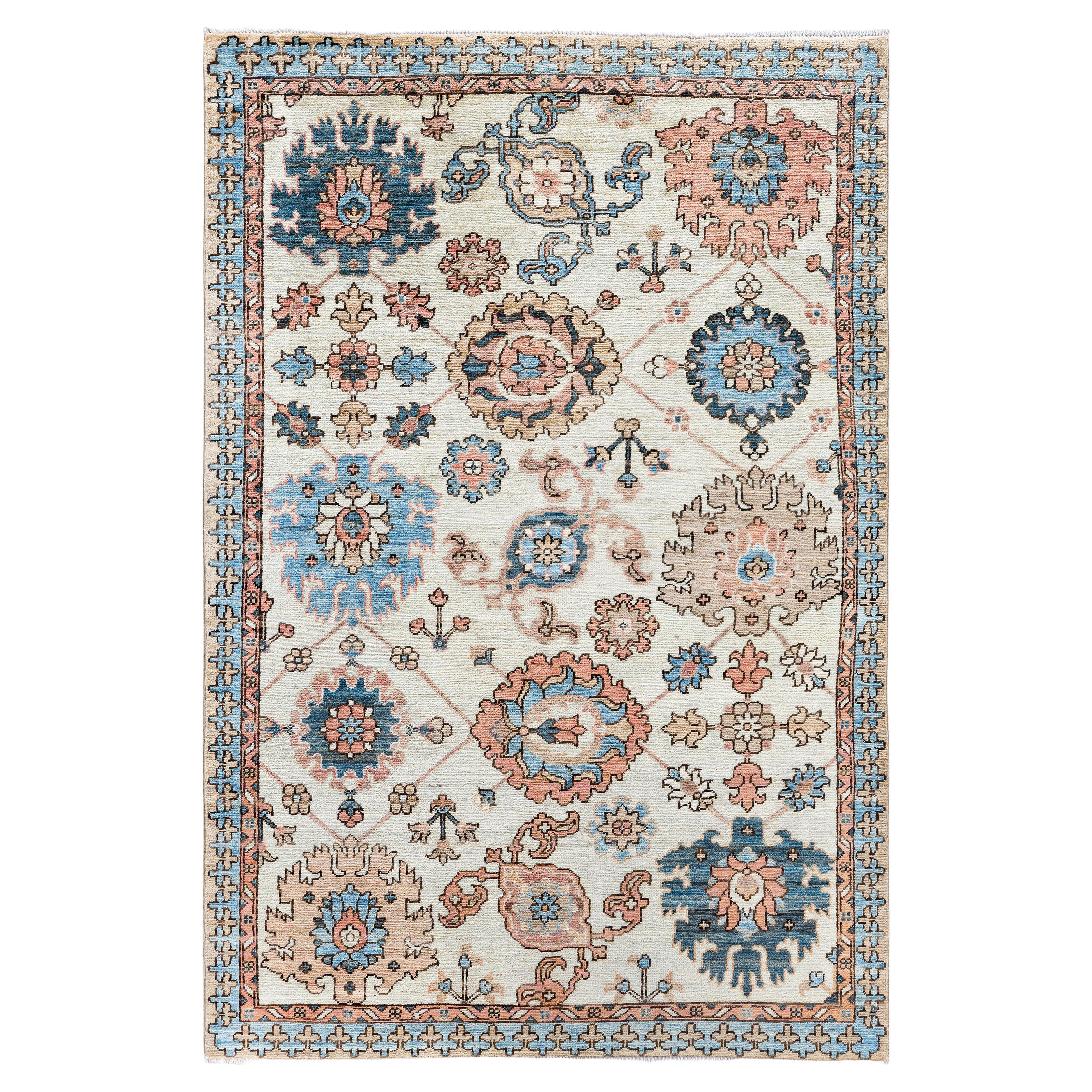 Serapi One-of-a-Kind Wolle Elfenbein Bereich Teppich 4' 0" x 6' 0" im Angebot
