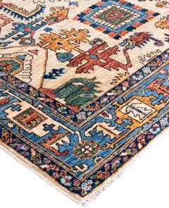 Serapi Tapis de sol unique en laine ivoire 4' 1" x 5' 11"