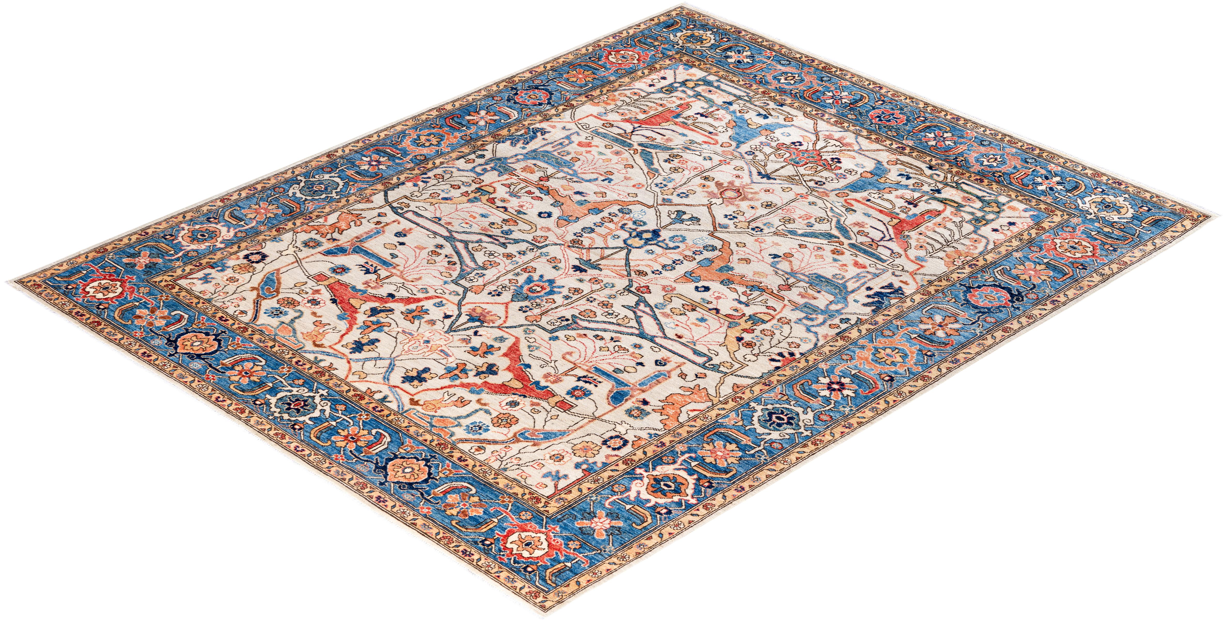 Serapi One-of-a-Kind Wool Ivory Area Rug 7' 11