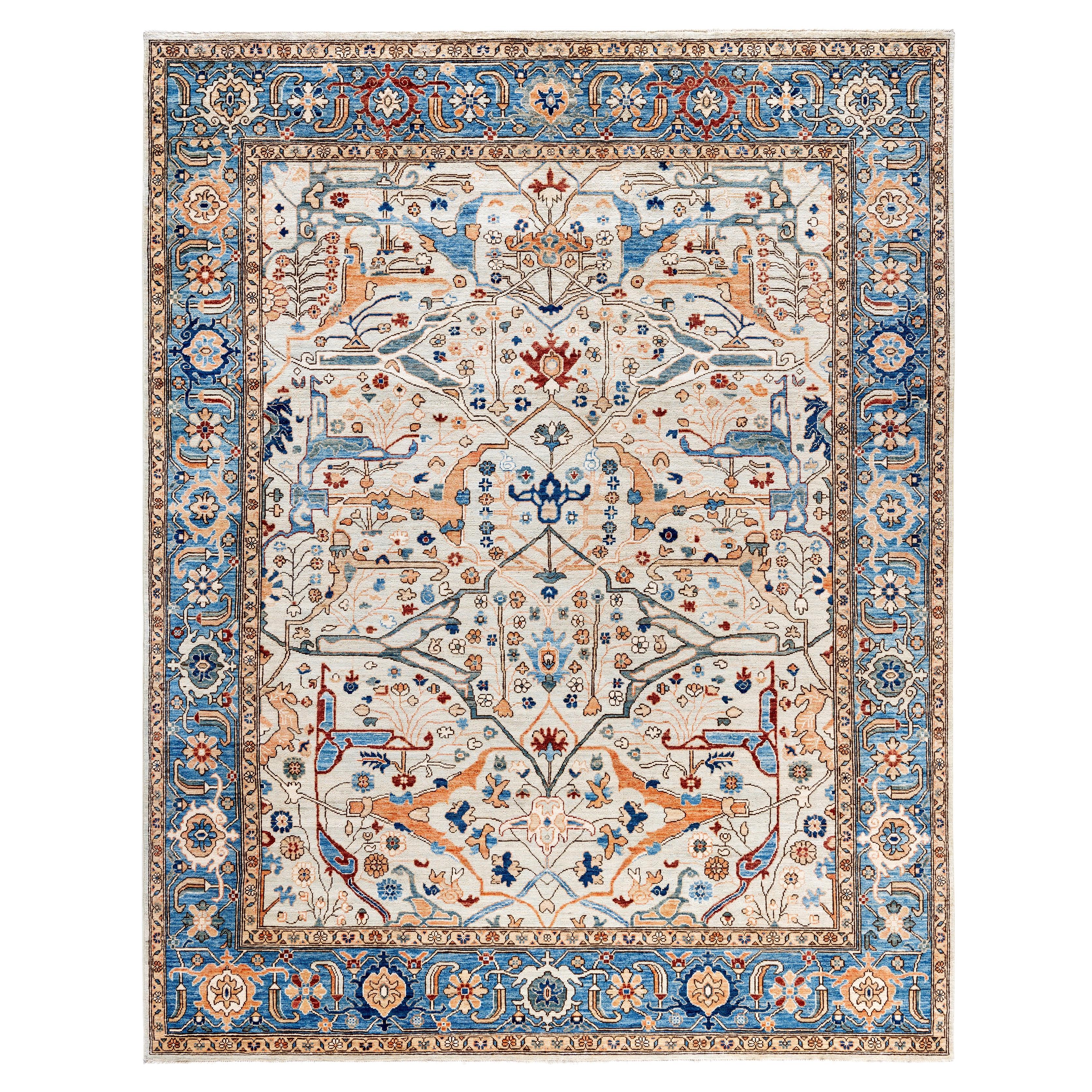 Serapi One-of-a-Kind Wool Ivory Area Rug 7' 9" x 9' 9"