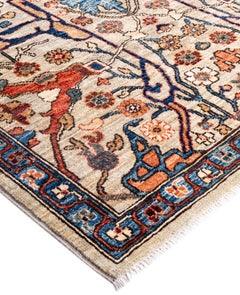 Serapi Tapis de zone unique en laine ivoire 8' 0" x 9' 10"