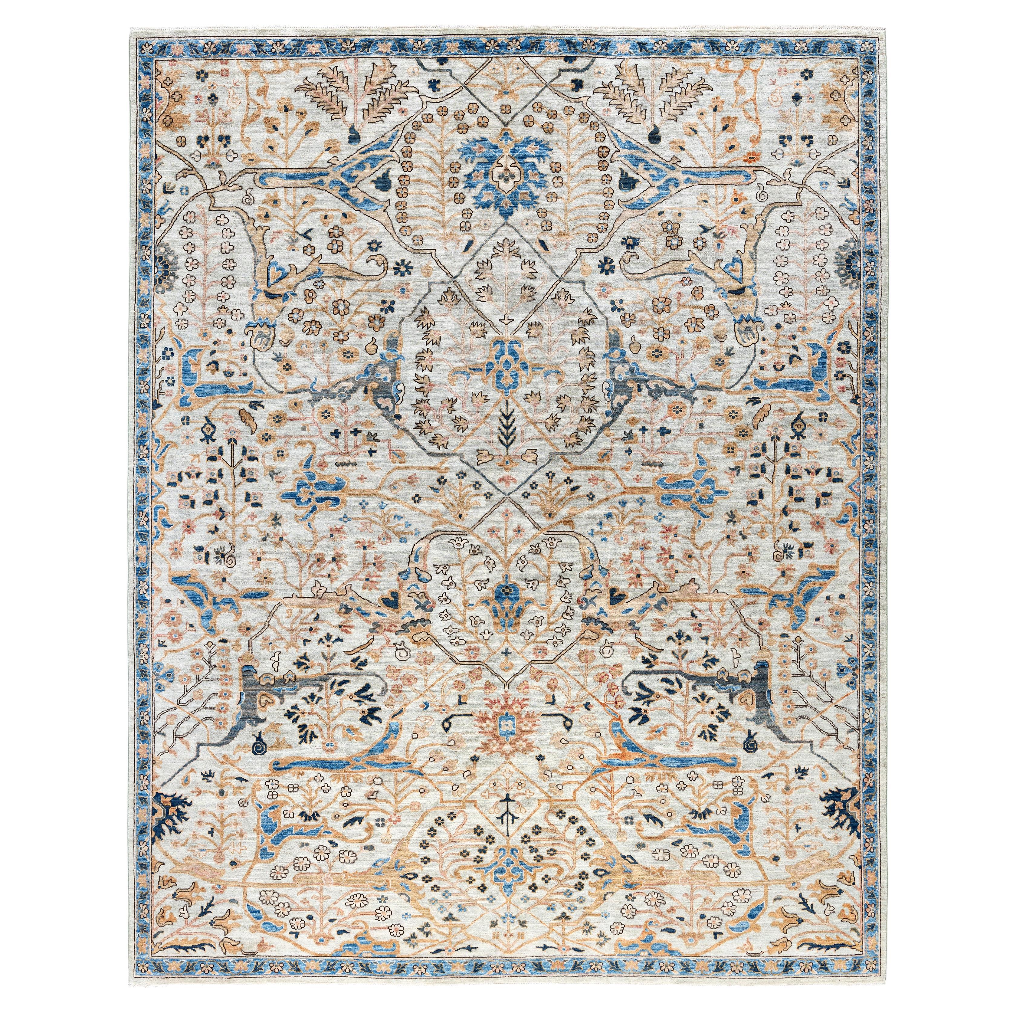 Serapi Tapis de zone unique en laine ivoire 8' 0" x 9' 10"