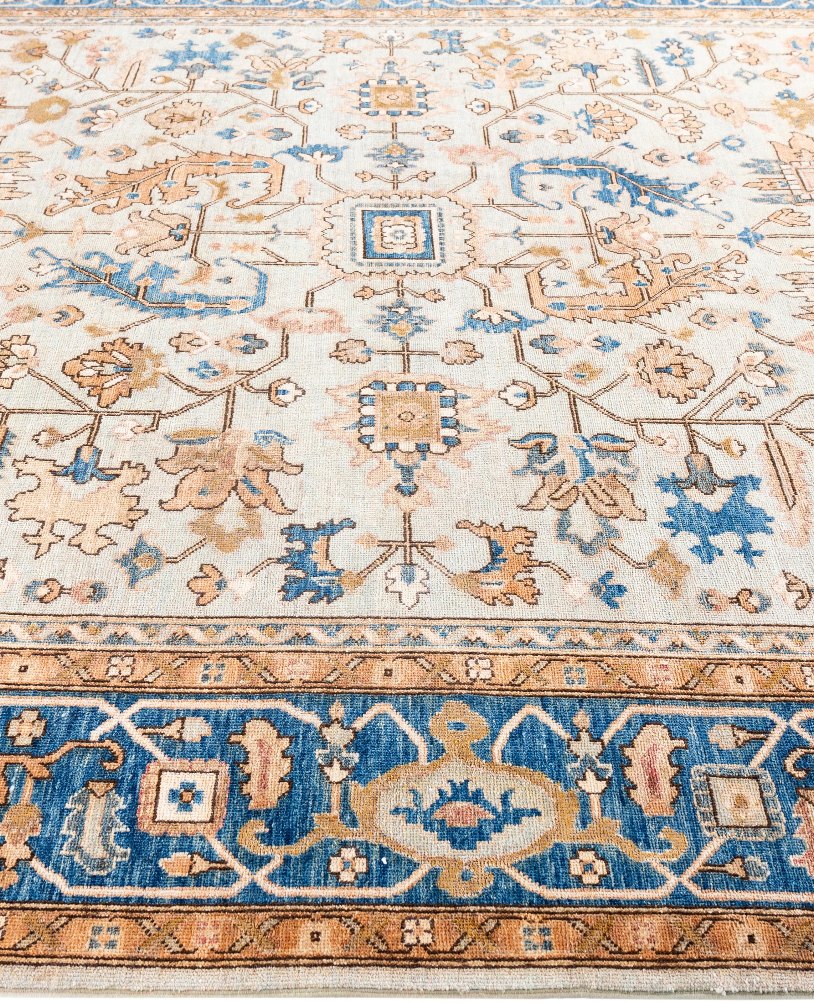 Noué à la main Serapi Tapis de zone unique en laine ivoire 8' 1