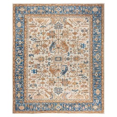 Serapi Tapis de zone unique en laine ivoire 8' 1" x 9' 9"