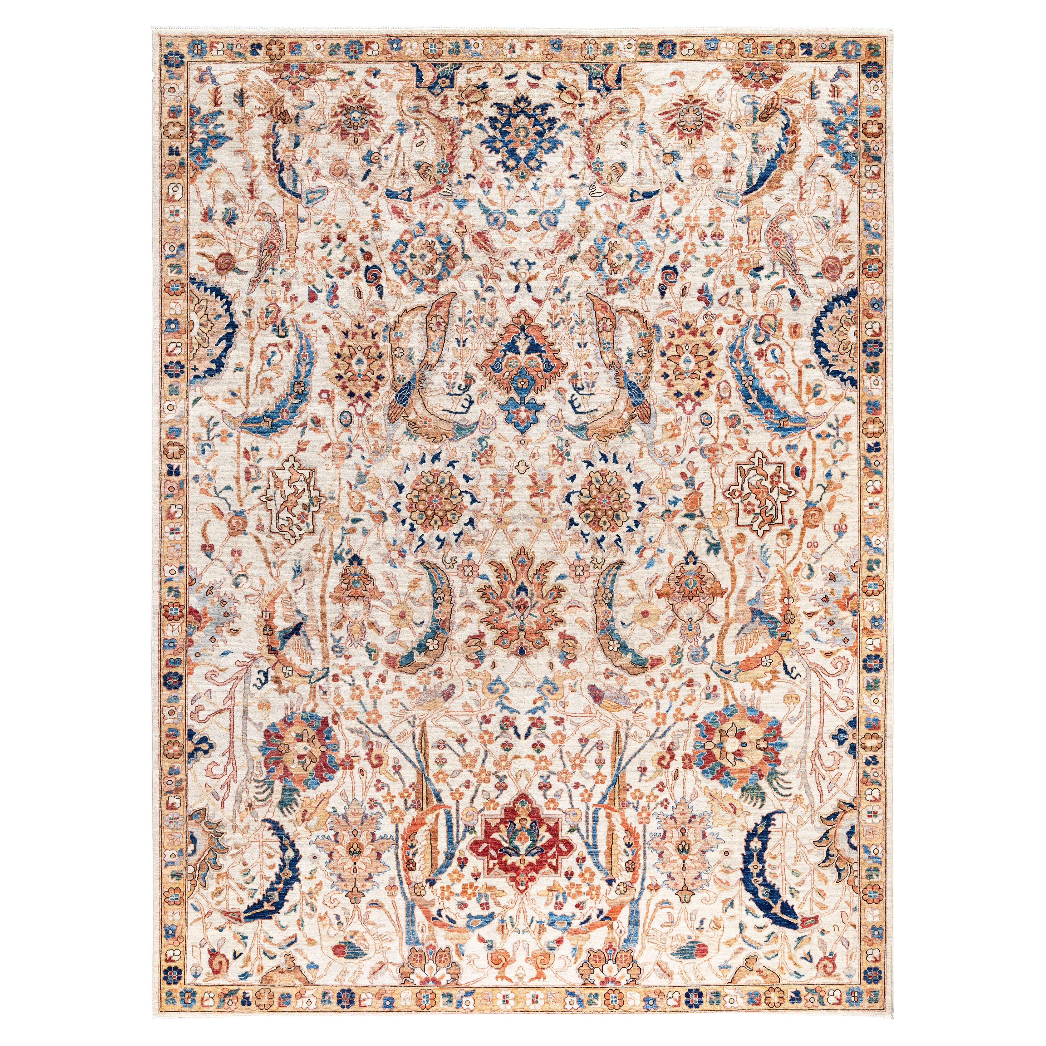 Serapi One-of-a-Kind Wool Ivory Area Rug 8' 10" x 11' 9"