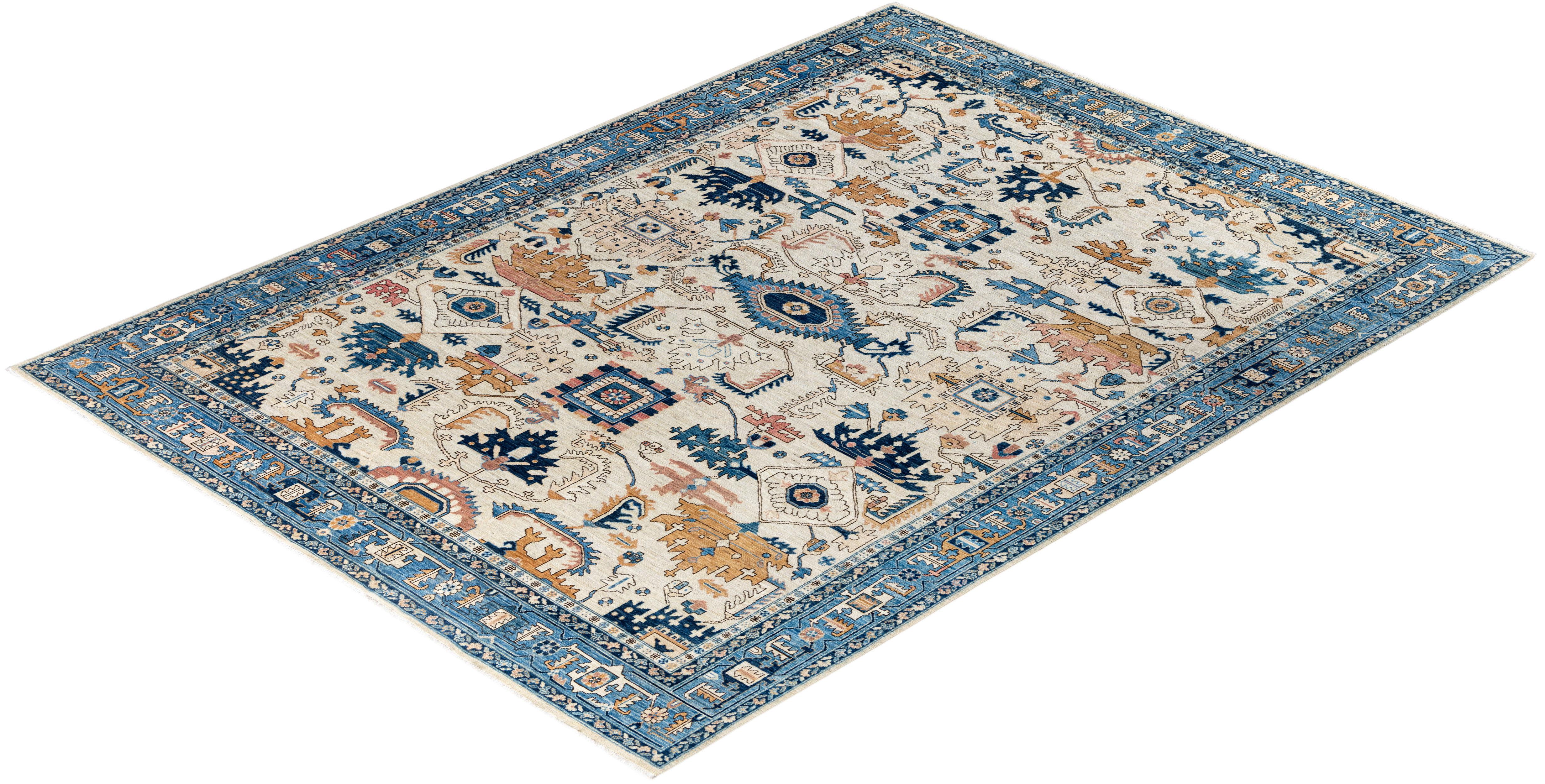 Serapi One-of-a-Kind Wool Ivory Area Rug 8' 11