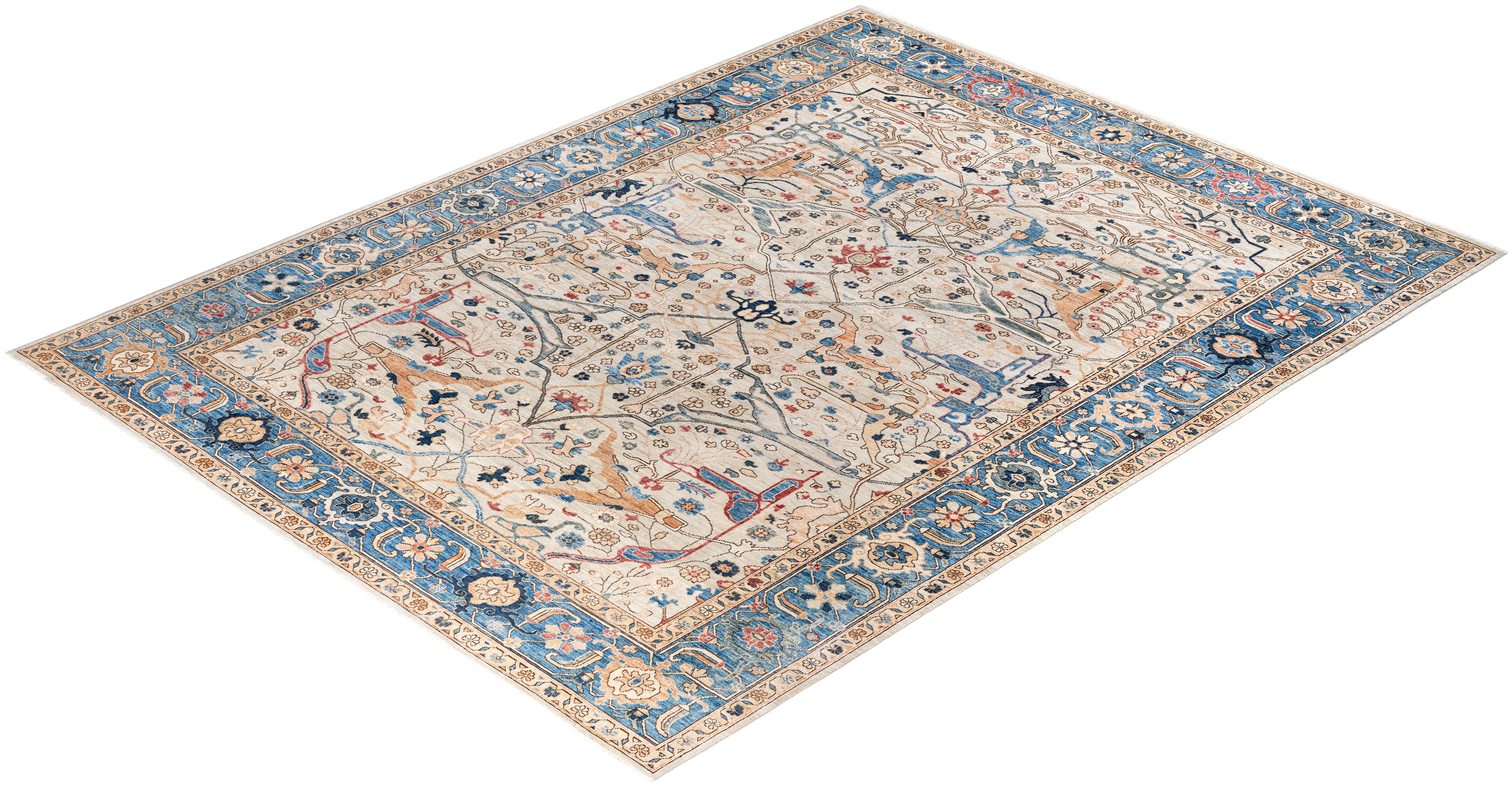 Serapi One-of-a-Kind Wool Ivory Area Rug 8' 11