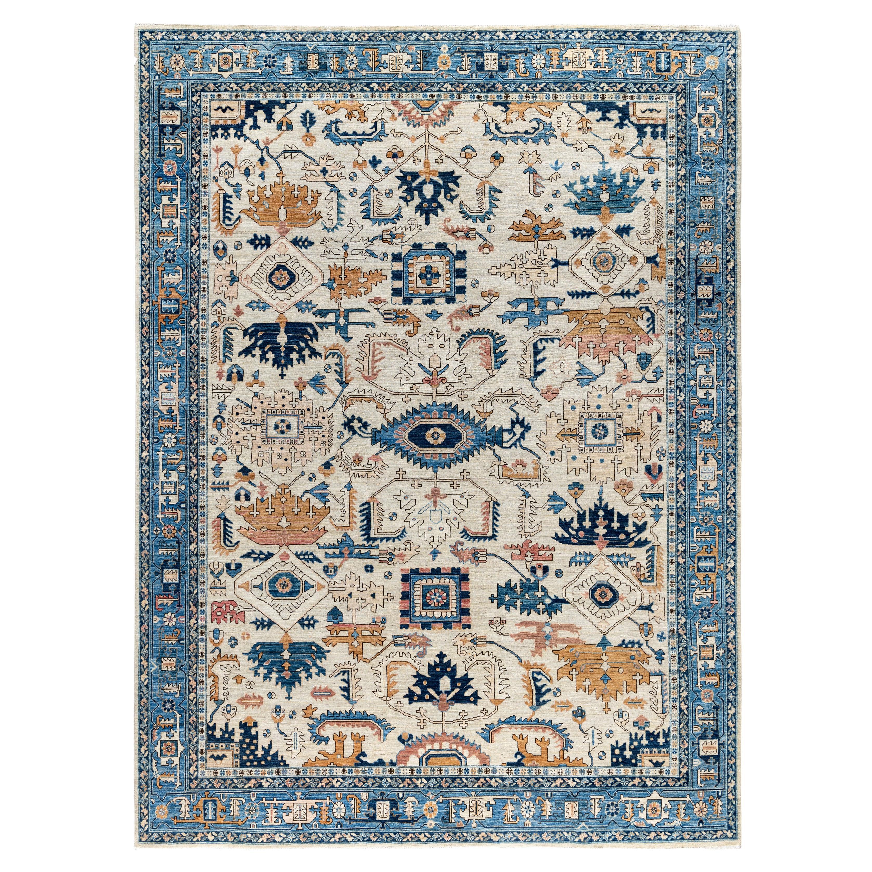 Serapi One-of-a-Kind Wool Ivory Area Rug 8' 11" x 11' 10"