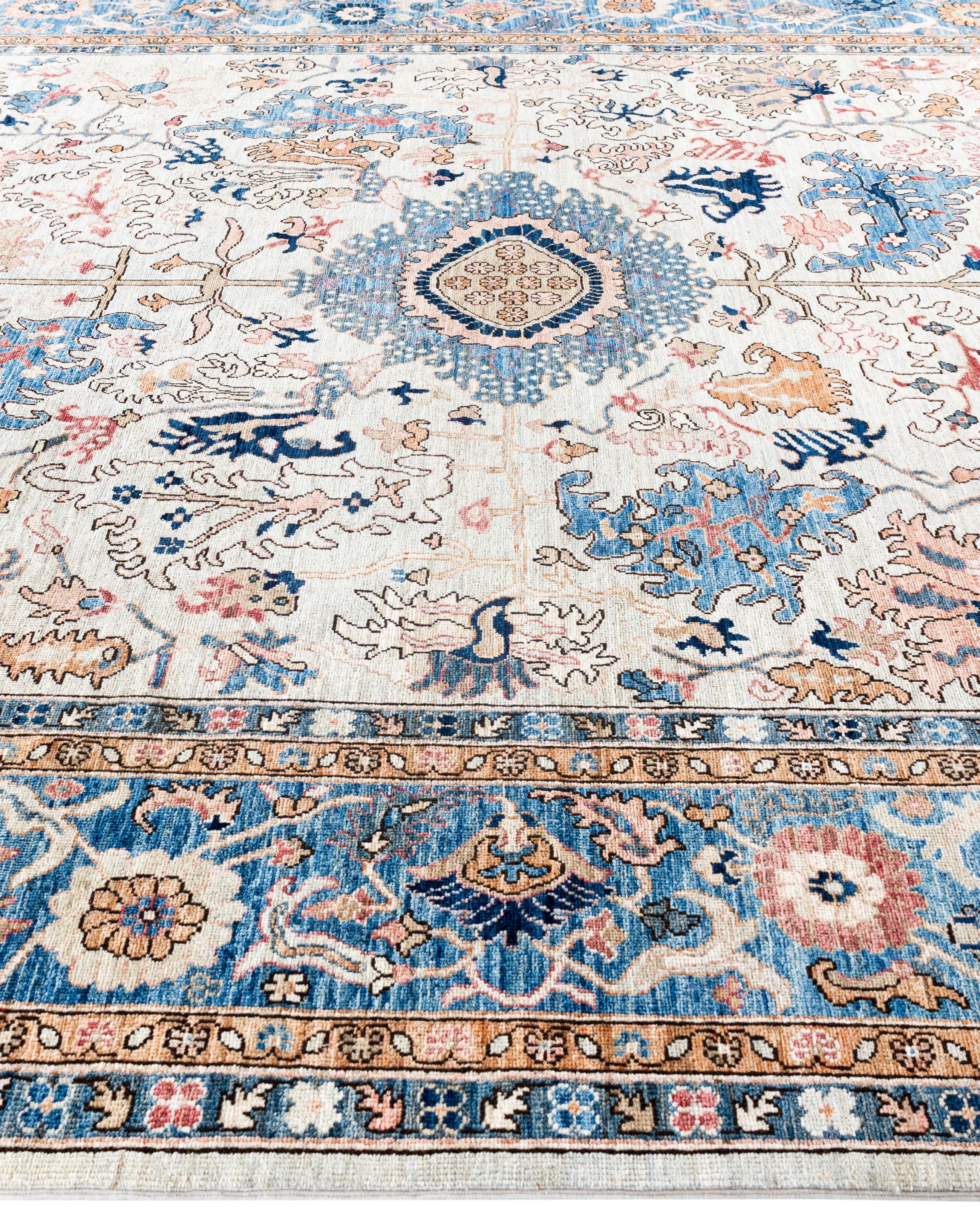 Hand-Knotted Serapi One-of-a-Kind Wool Ivory Area Rug 8' 11