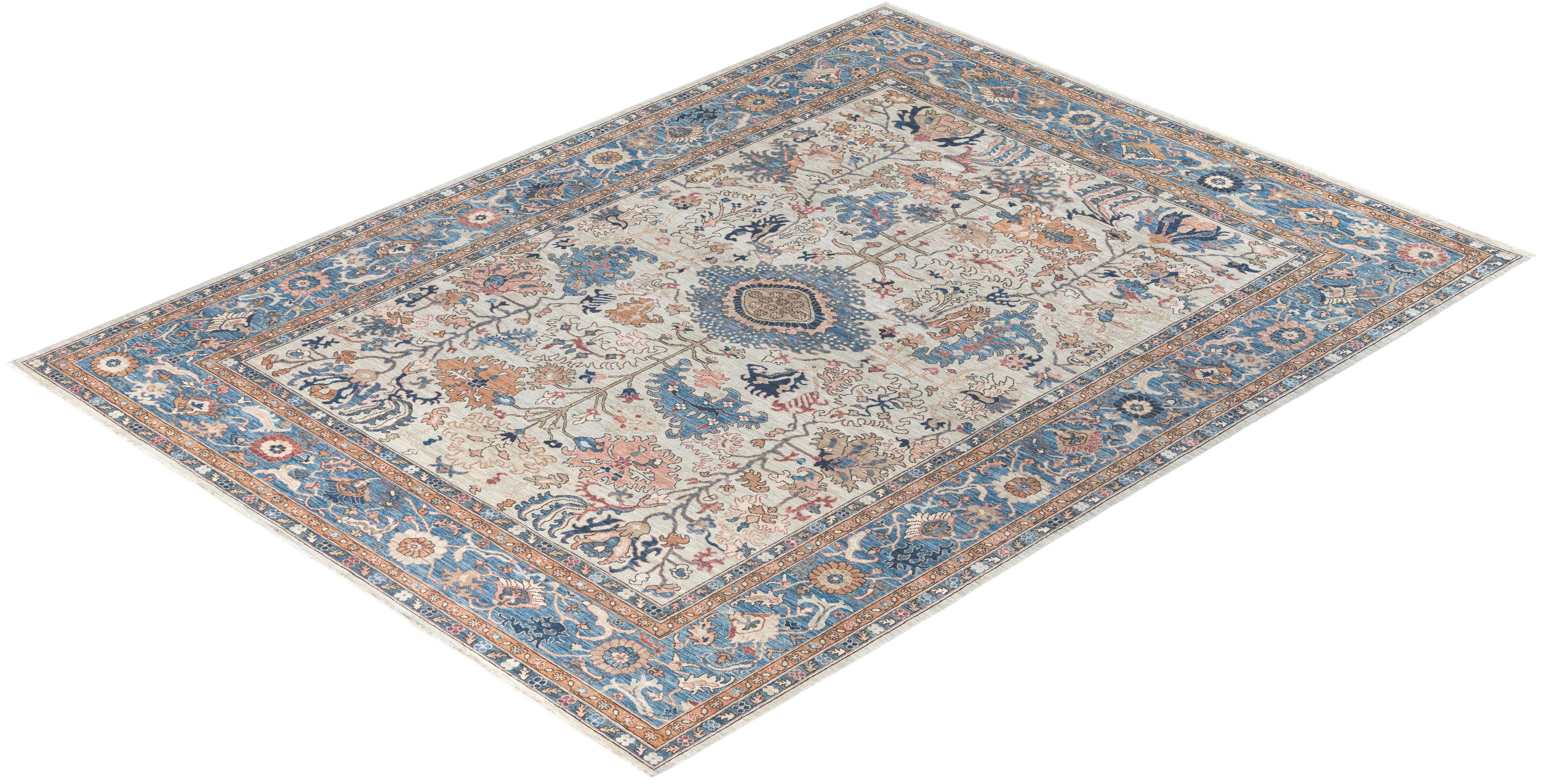 Serapi One-of-a-Kind Wool Ivory Area Rug 8' 11