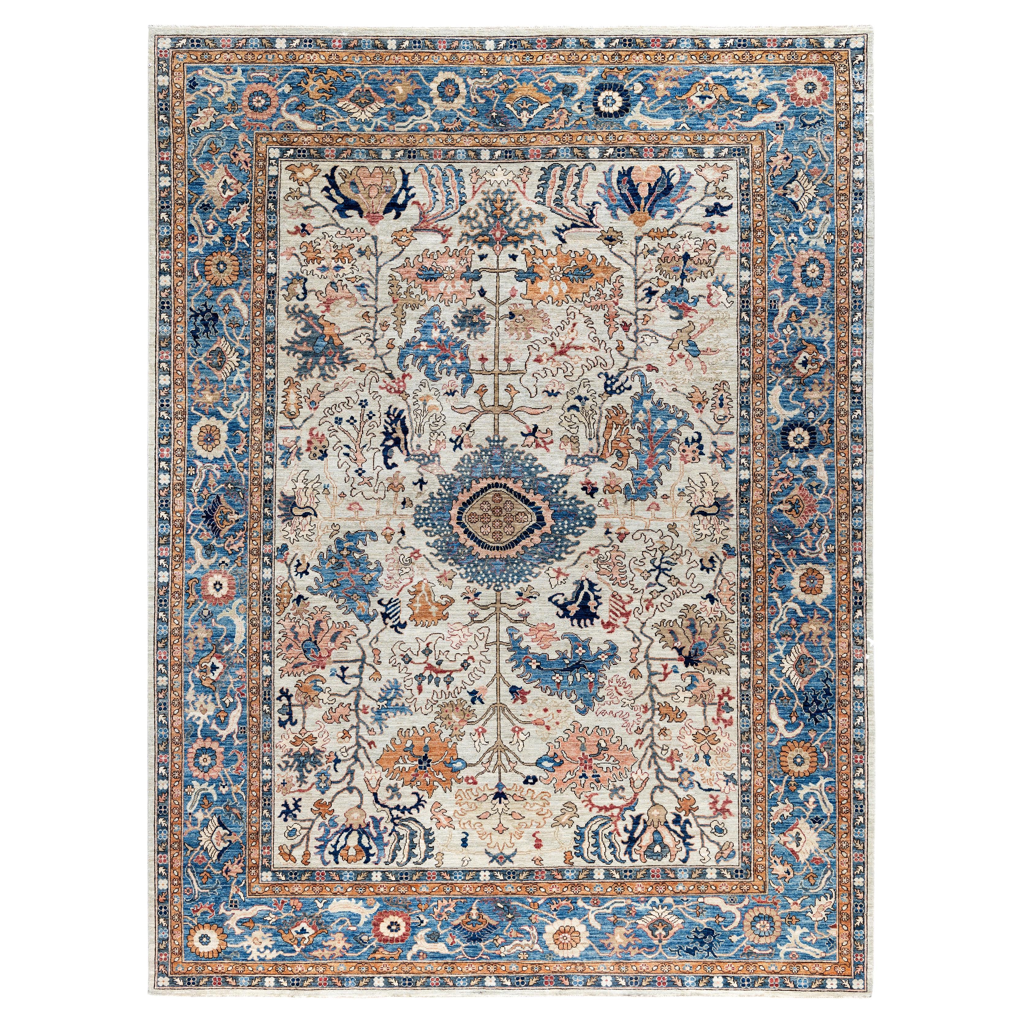 Serapi One-of-a-Kind Wool Ivory Area Rug 8' 11" x 11' 11"