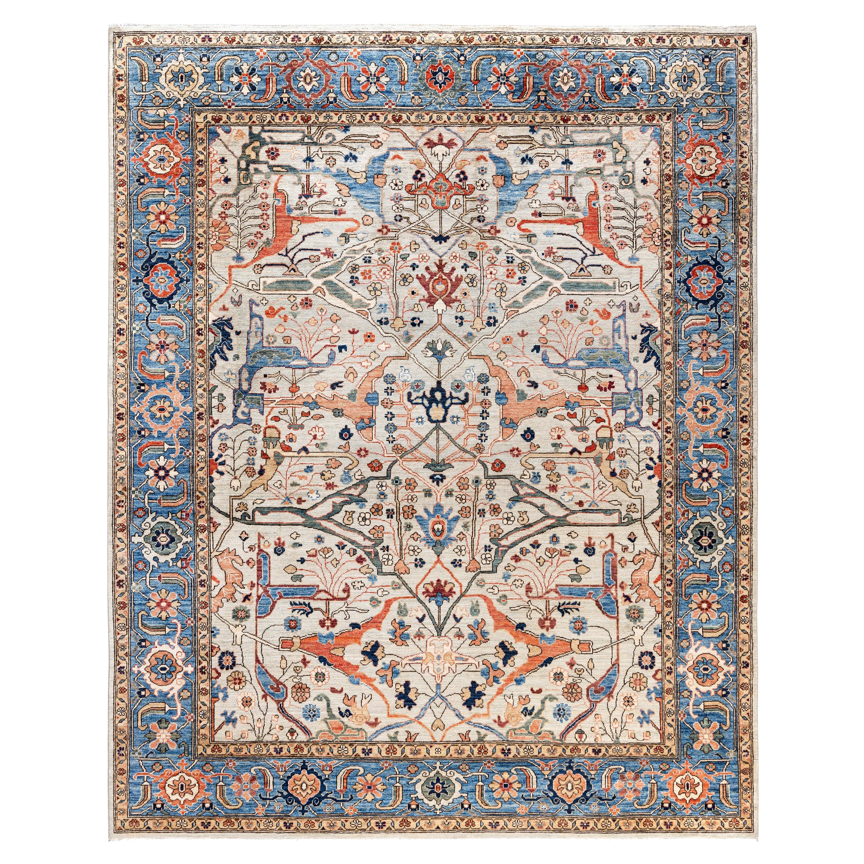 Tappeto Serapi in lana avorio unico nel suo genere 8' 2" x 10' 0"