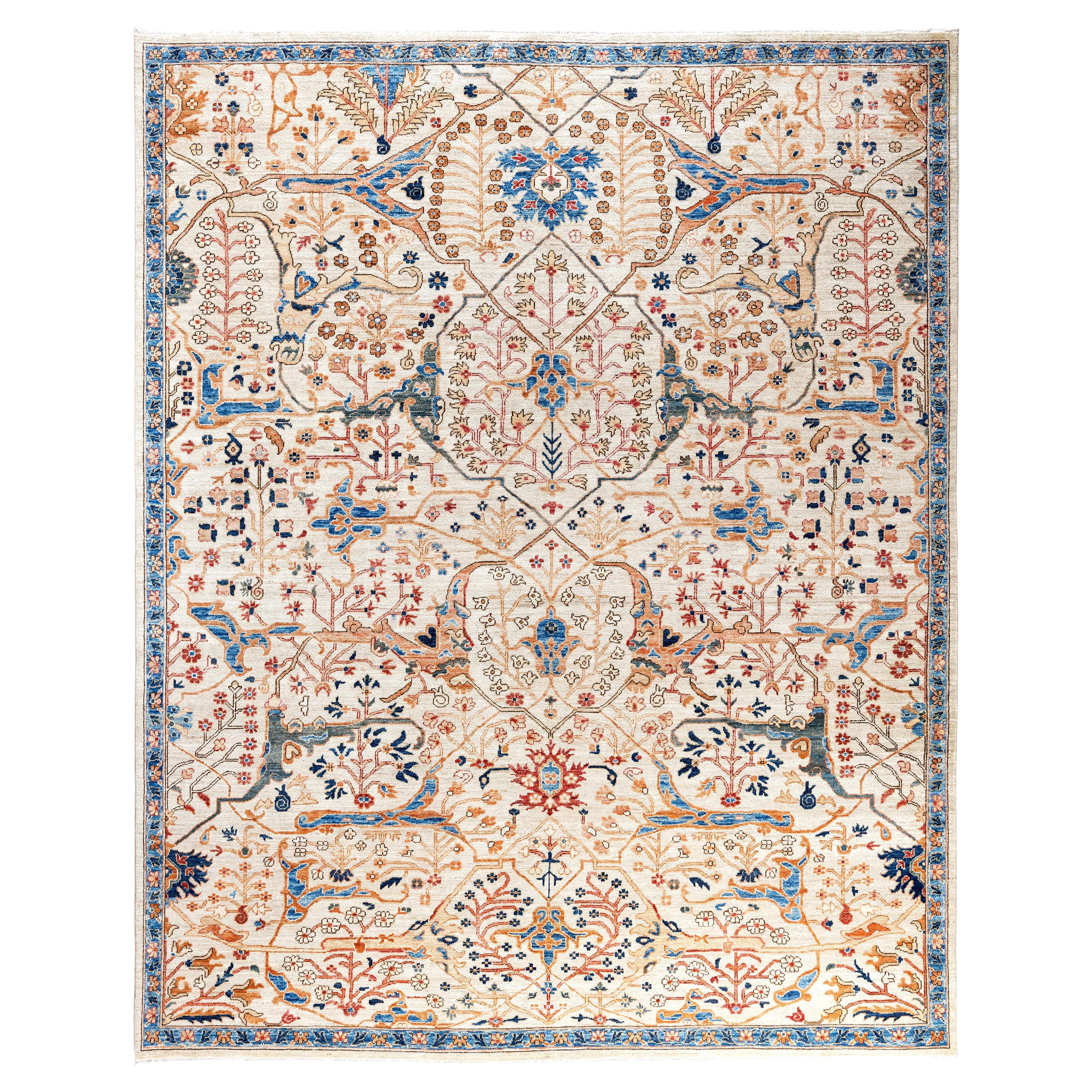 Tappeto Serapi in lana avorio unico nel suo genere 8' 2" x 9' 11"