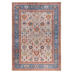 Serapi Tapis unique en laine ivoire 8' 9" x 12' 1"