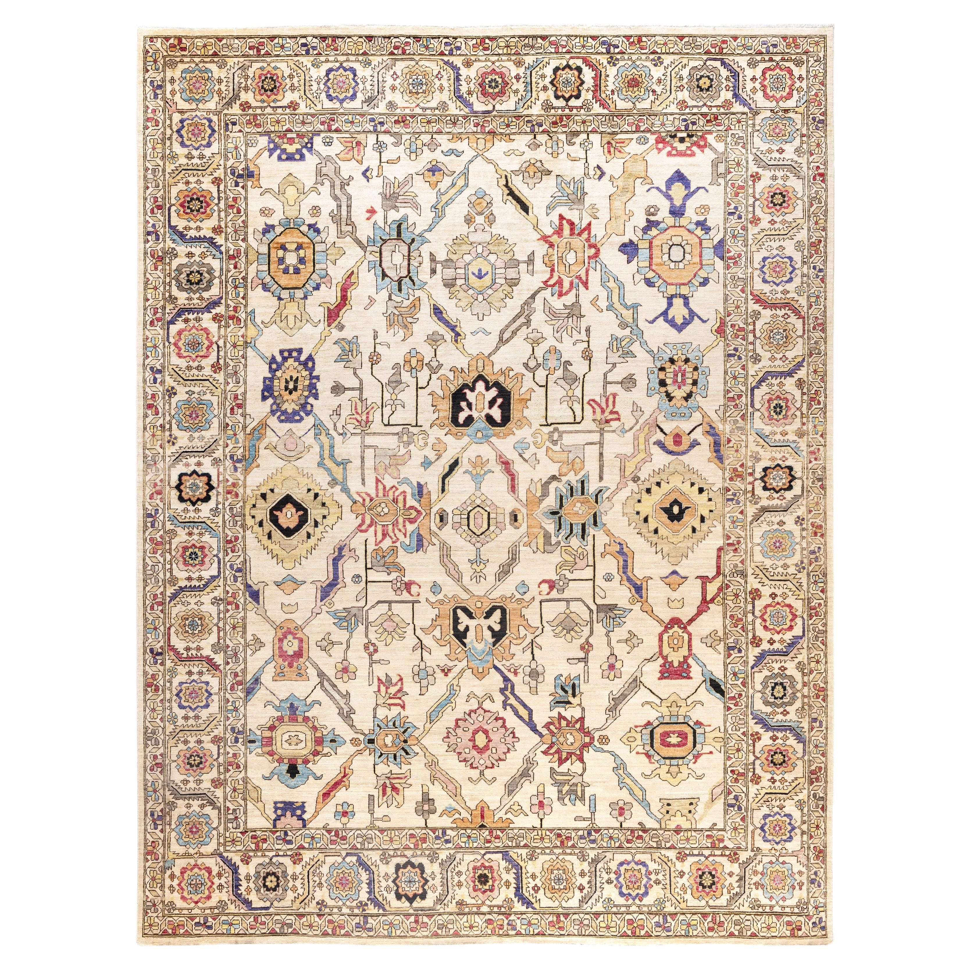 Serapi One-of-a-Kind Wool Ivory Area Rug 9' 0" x 11' 10"