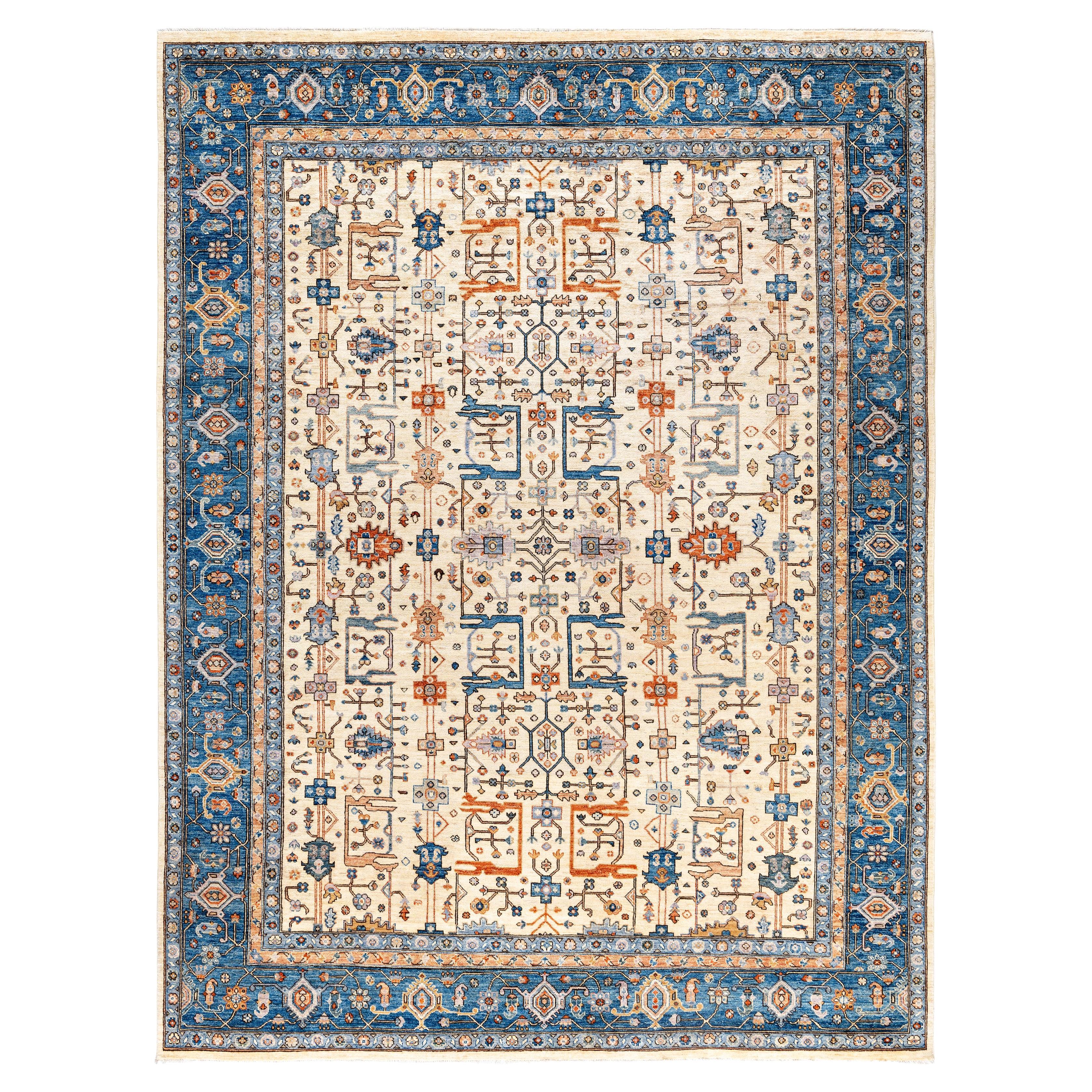 Serapi One-of-a-Kind Wool Ivory Area Rug 9' 0" x 11' 10"