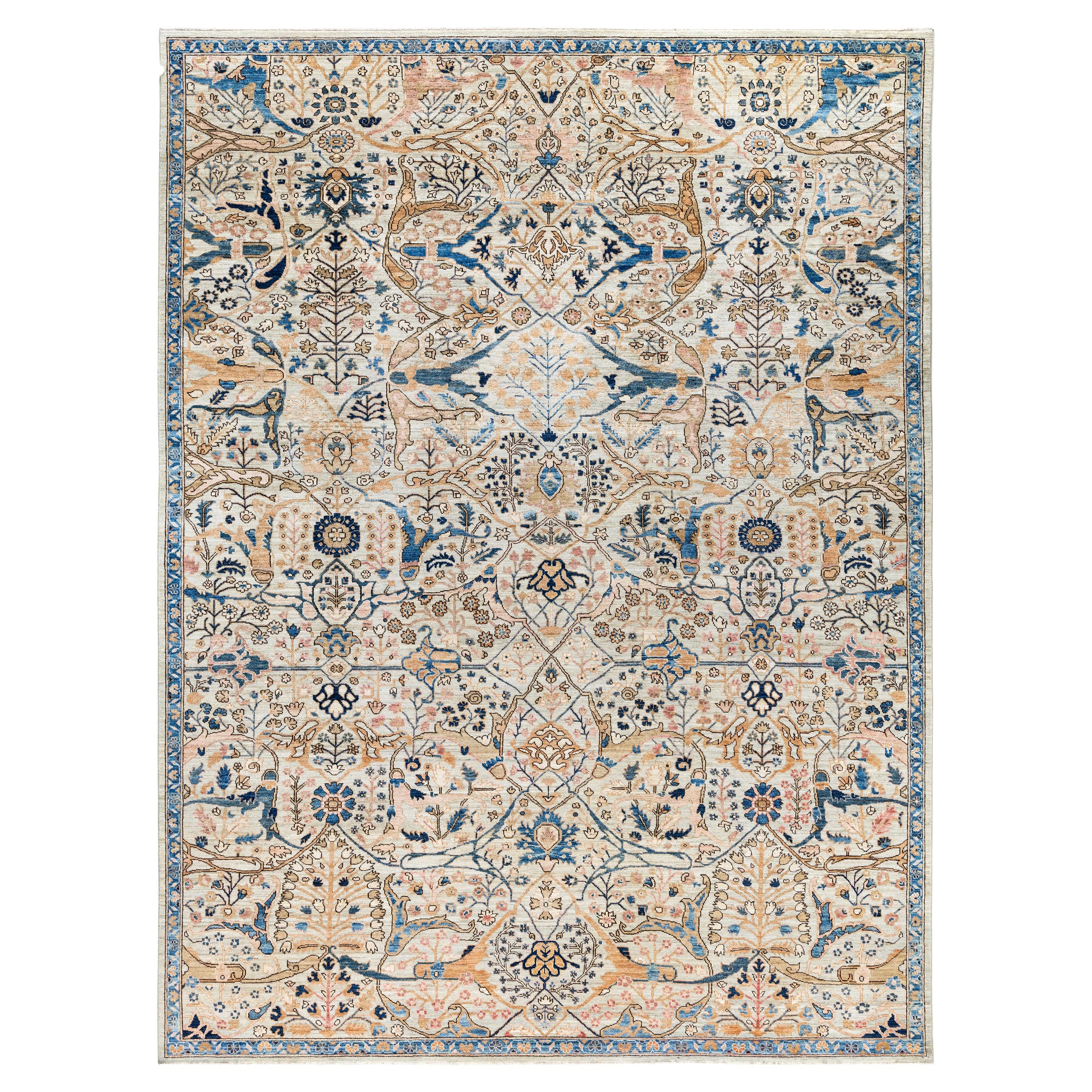 Tappeto Serapi in lana avorio unico nel suo genere 9' 0" x 12' 0"