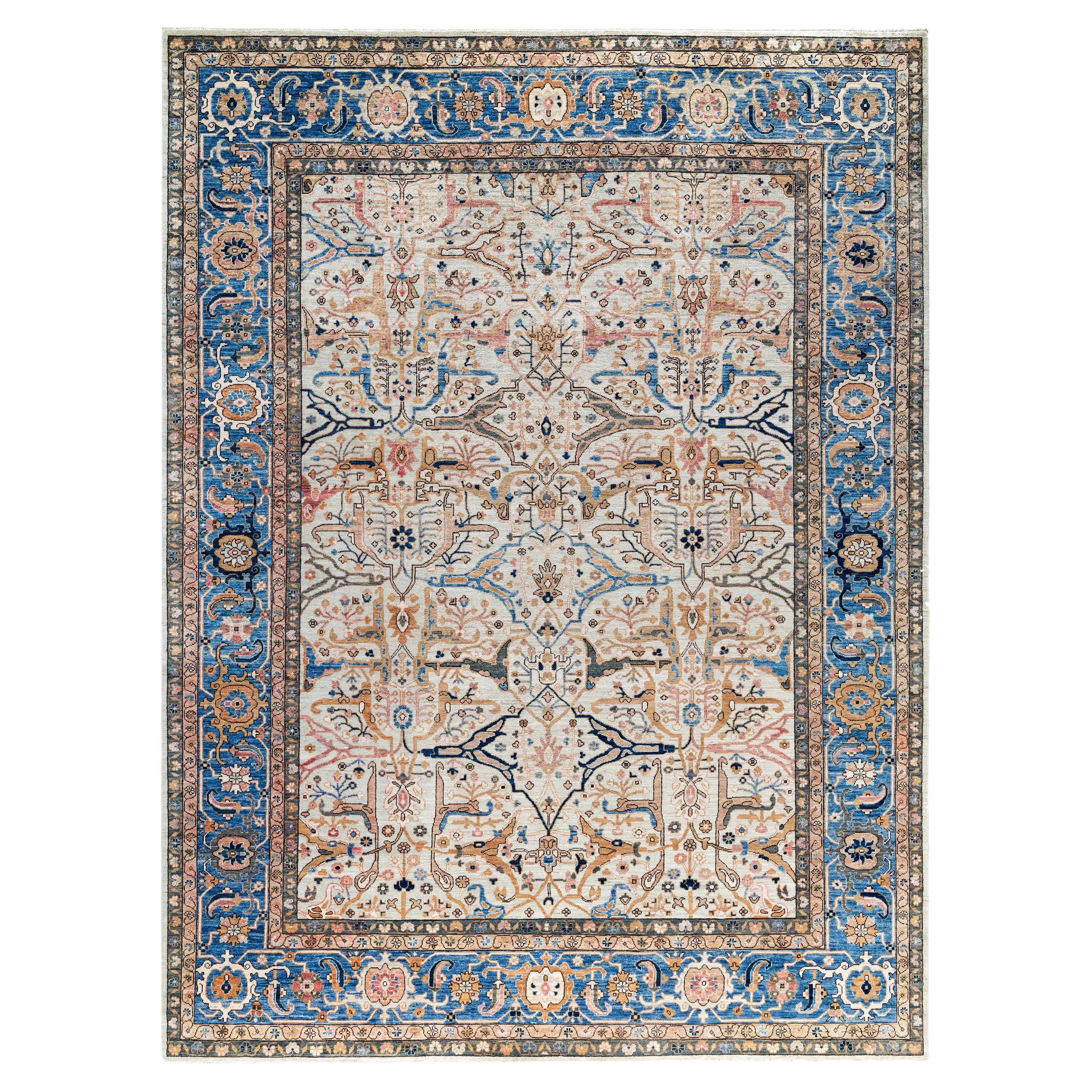 Tappeto Serapi in lana avorio unico nel suo genere 9' 0" x 12' 1"