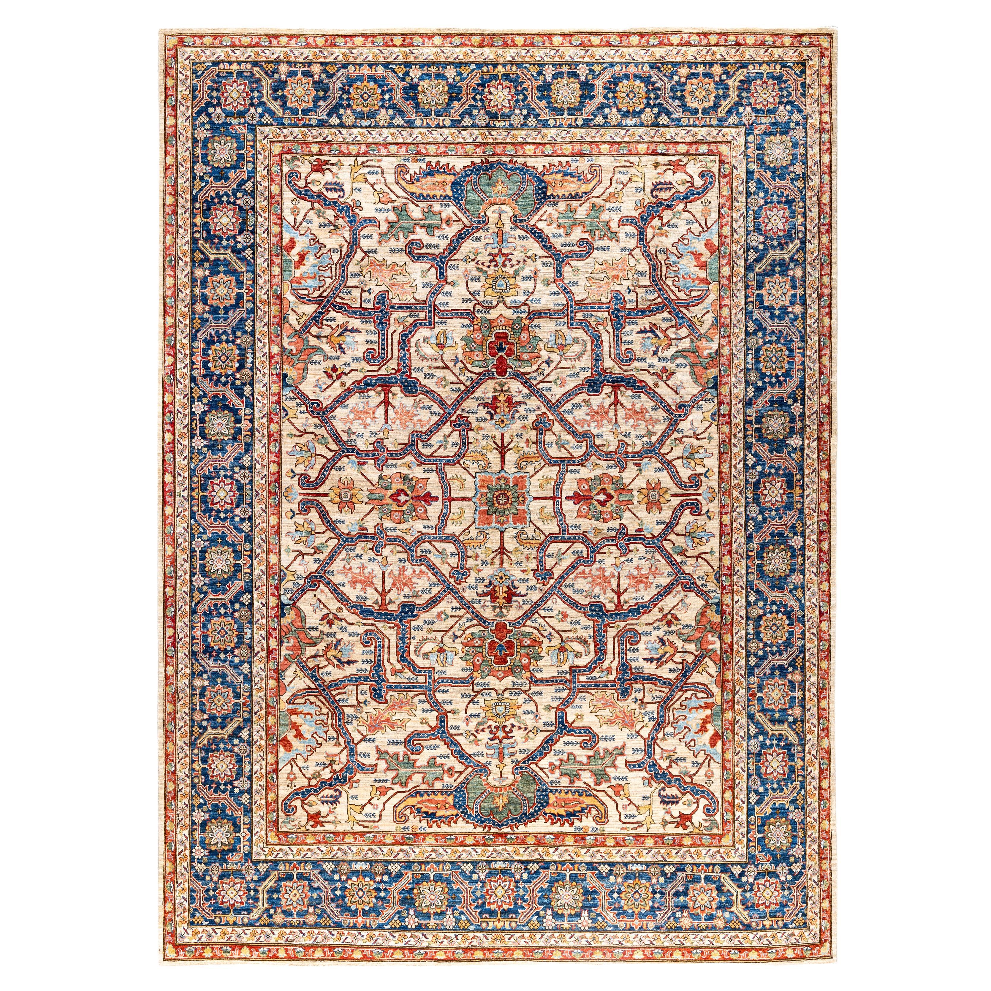 Tappeto Serapi in lana avorio unico nel suo genere 9' 0" x 12' 3"