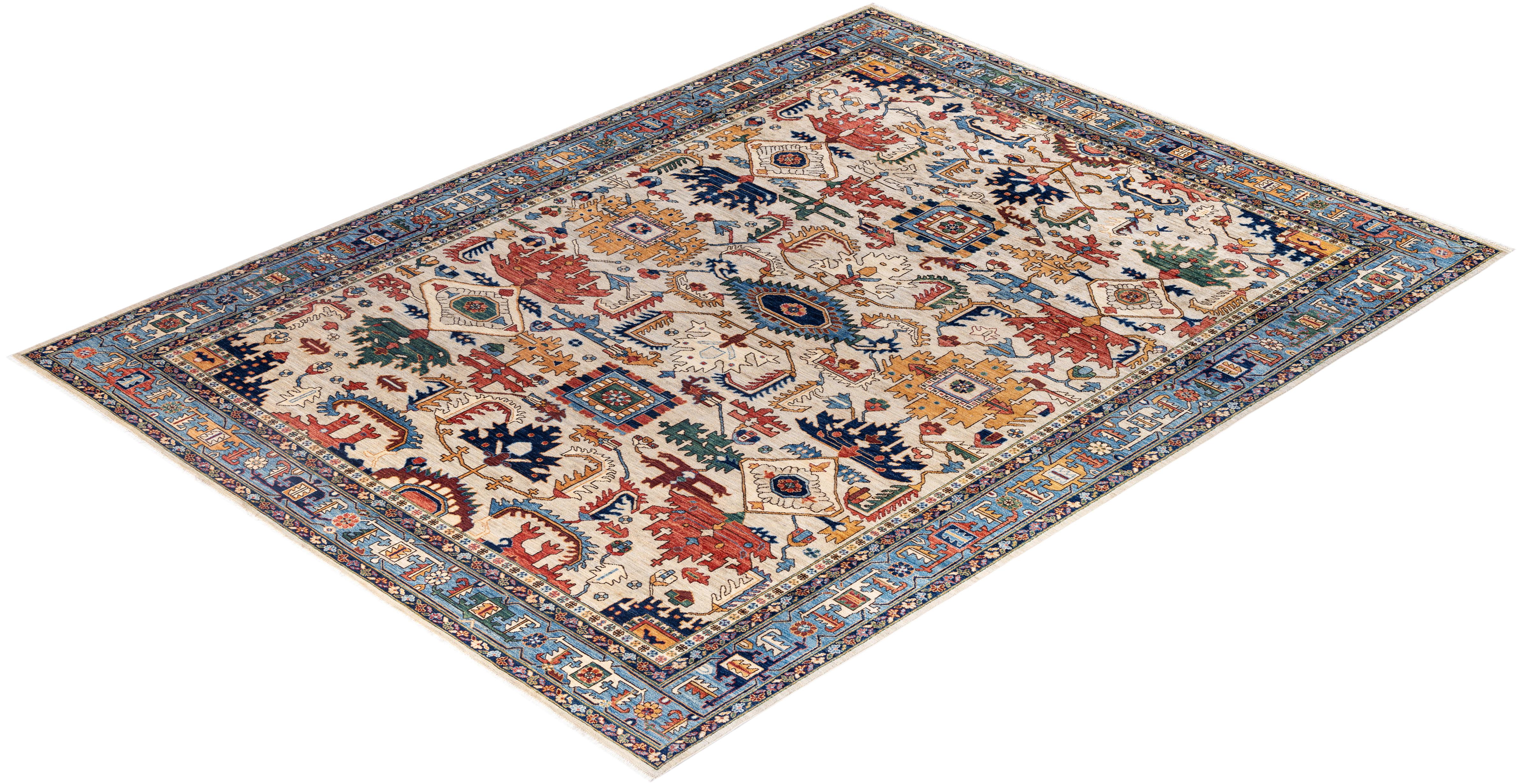 Serapi One-of-a-Kind Wolle Elfenbein Bereich Teppich 9' 1