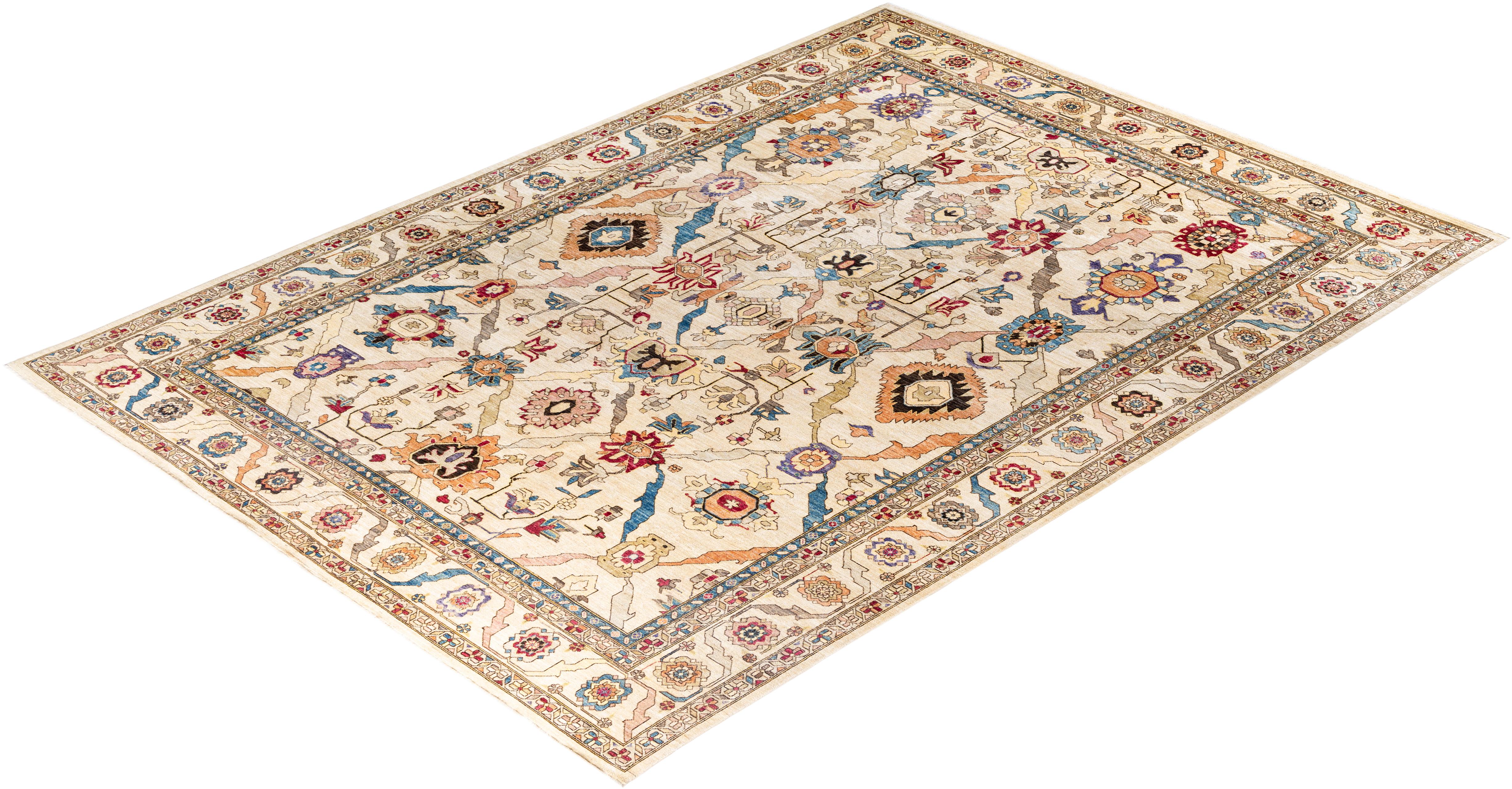 Serapi One-of-a-Kind Wool Ivory Area Rug 9' 11
