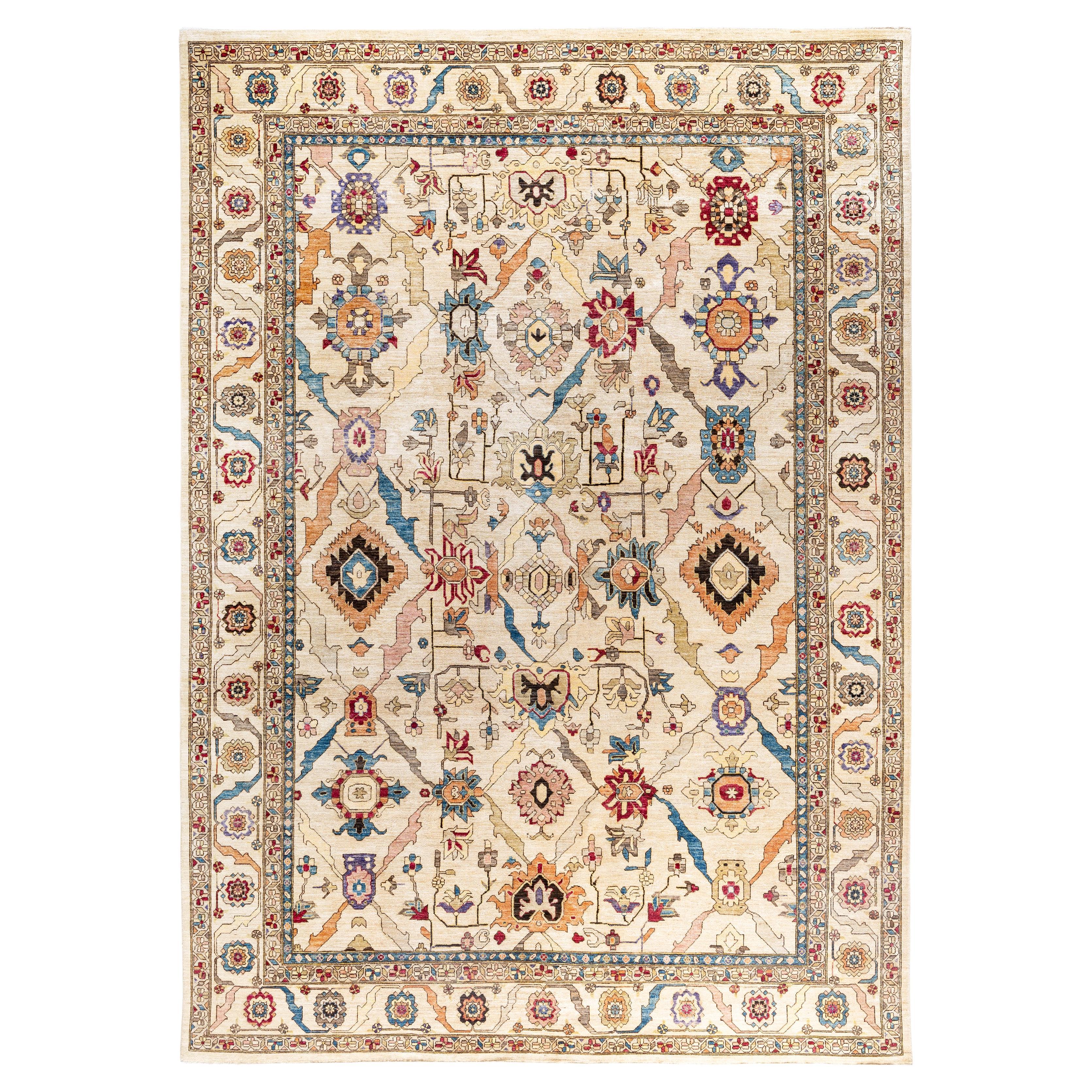 Serapi One-of-a-Kind Wool Ivory Area Rug 9' 11" x 13' 11"