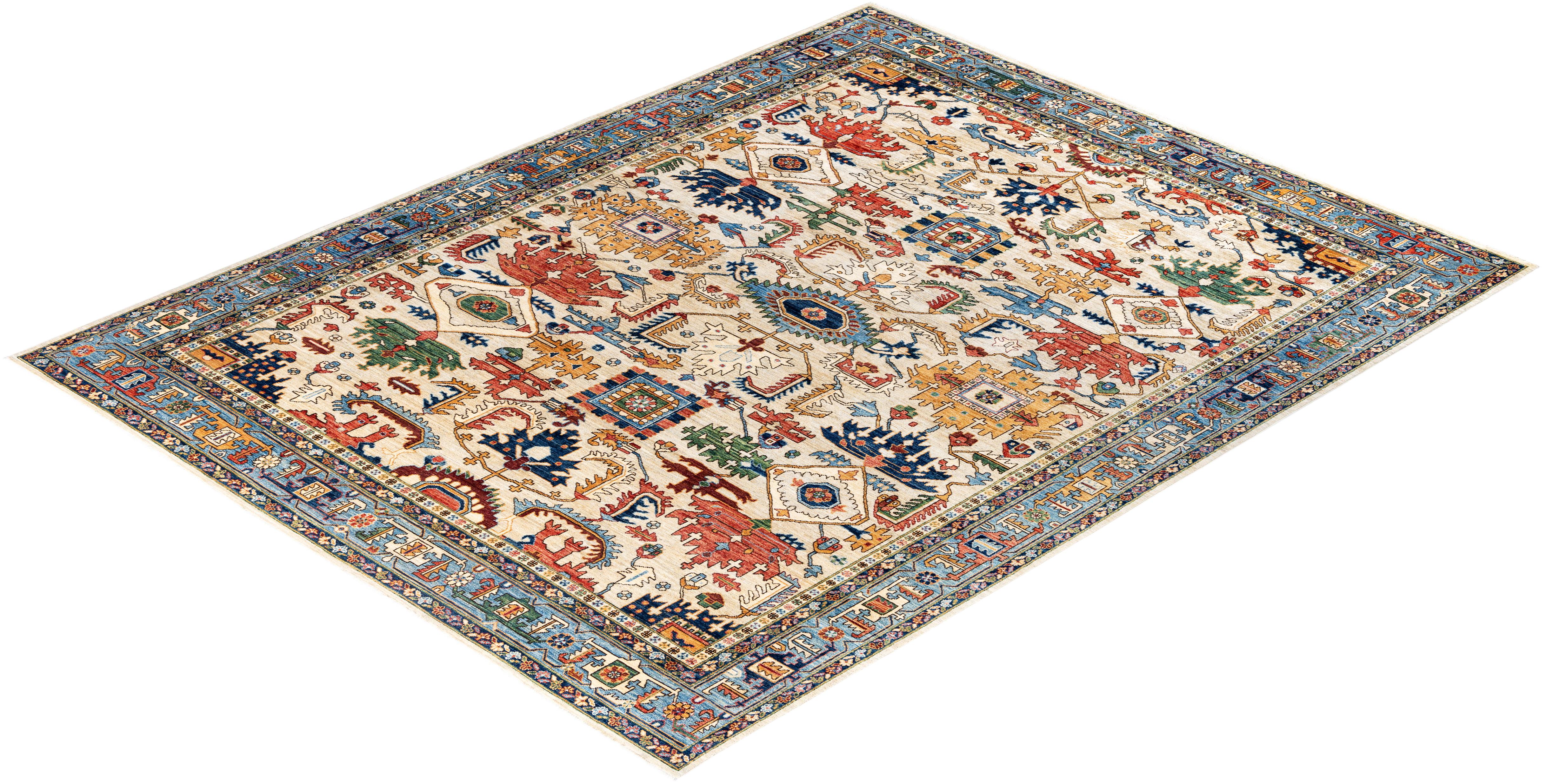 Serapi One-of-a-Kind Wool Ivory Area Rug 9' 2