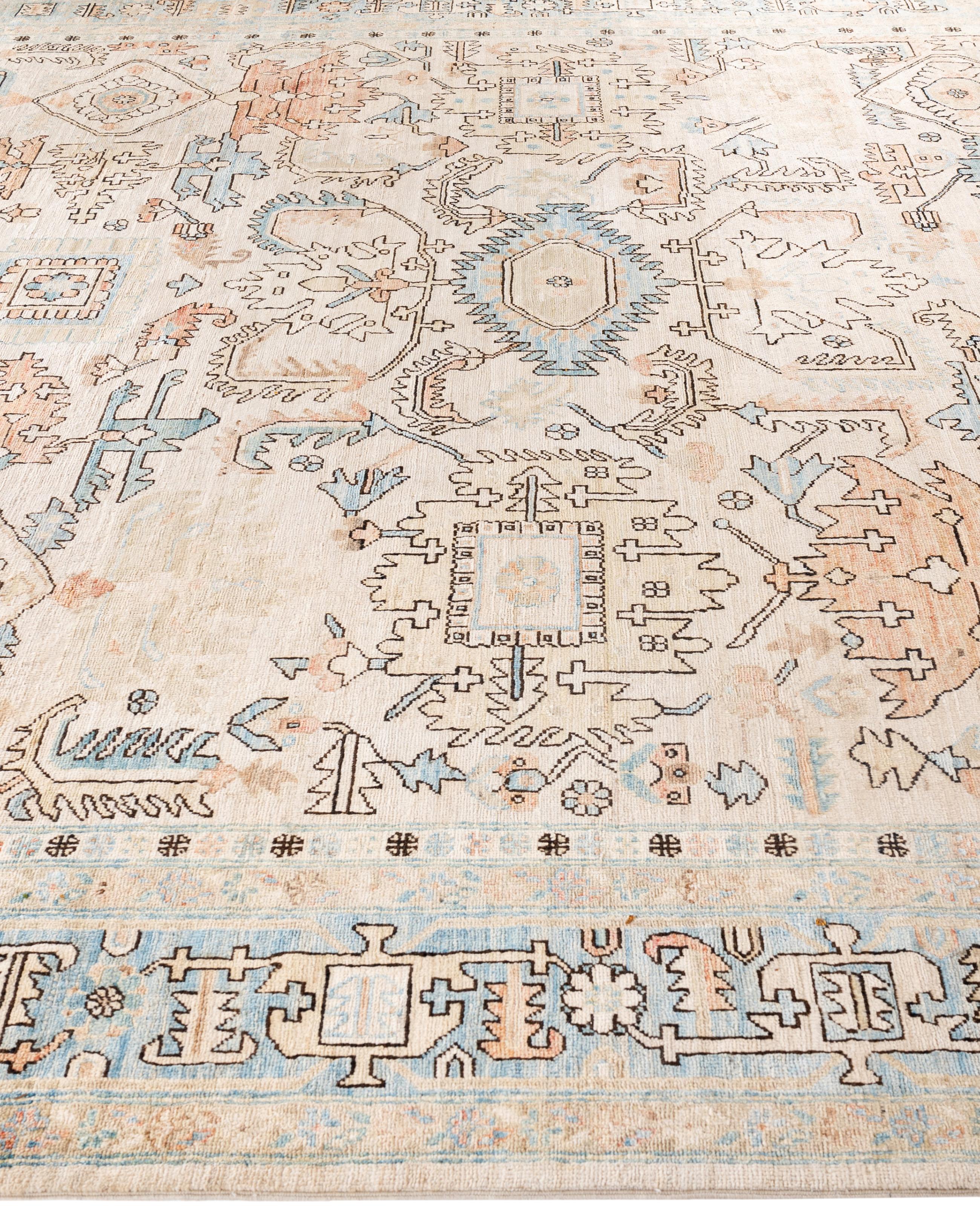 Serapi One-of-a-Kind Wolle Elfenbein Bereich Teppich 9' 2