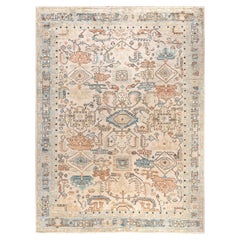 Serapi Tapis unique en laine ivoire 9' 2" x 12' 2"