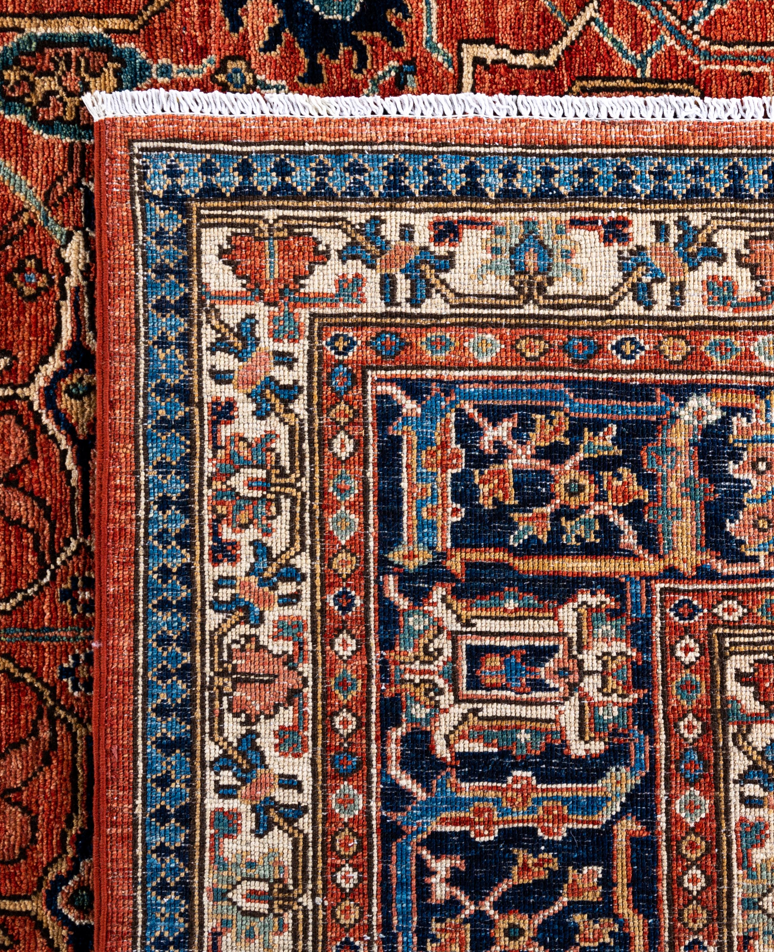 Serapi One-of-a-Kind Wool Orange Area Rug 10' 0