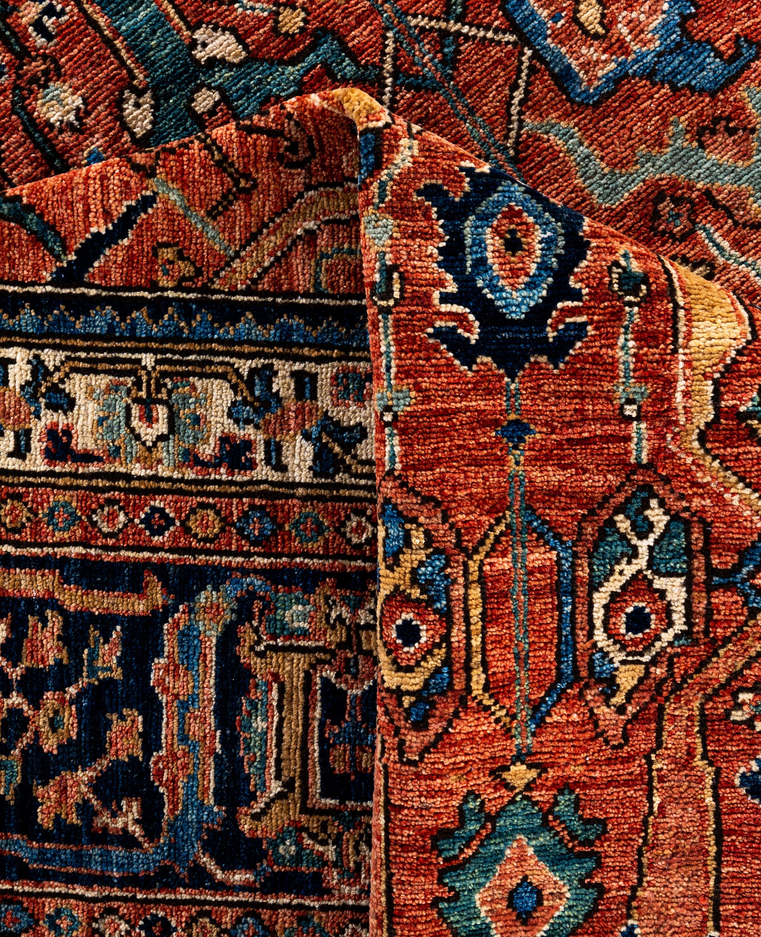 Serapi One-of-a-Kind Wool Orange Area Rug 10' 0