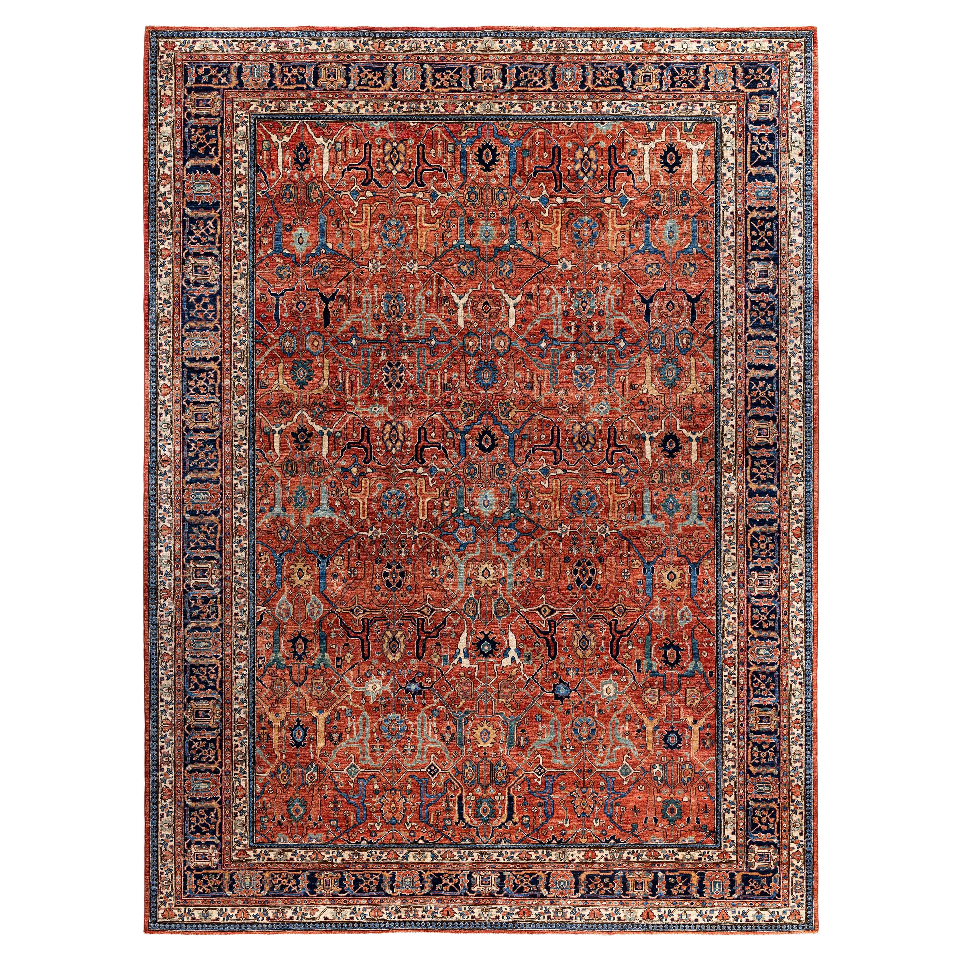 Serapi One-of-a-Kind Wool Orange Area Rug 10' 0" x 13' 9"