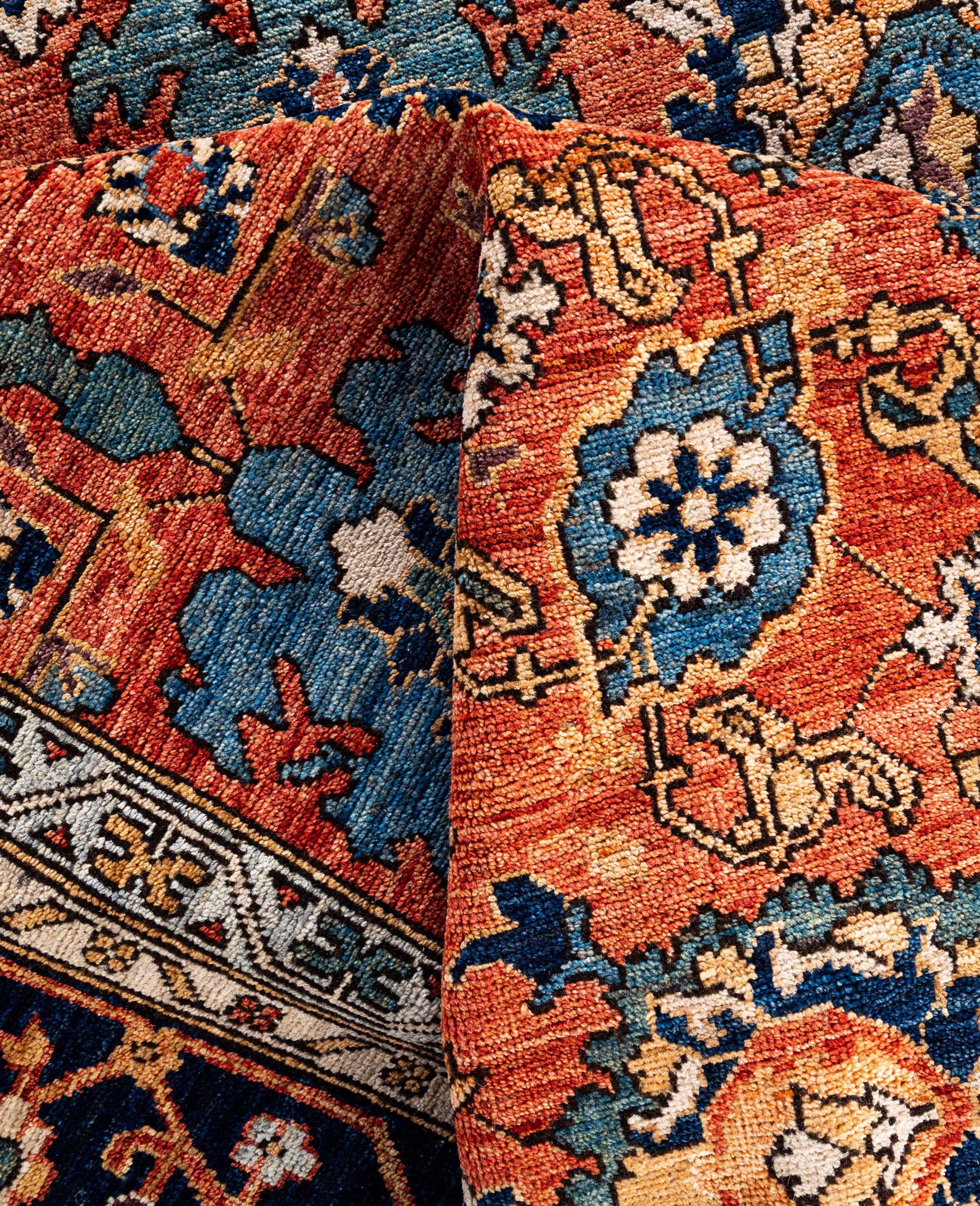 Serapi One-of-a-Kind Wool Orange Area Rug 10' 1