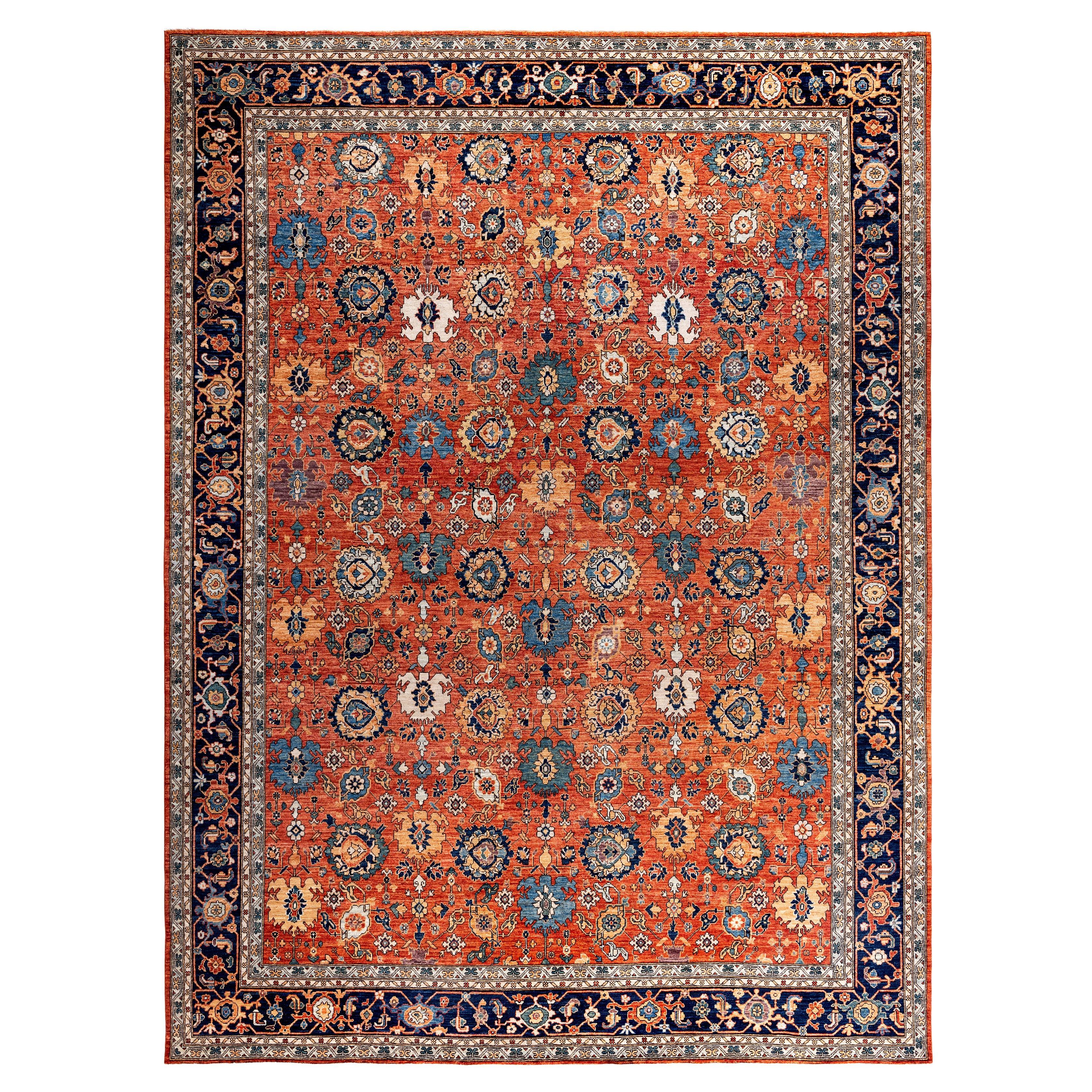 Serapi One-of-a-Kind Wool Orange Area Rug 10' 1" x 13' 9"