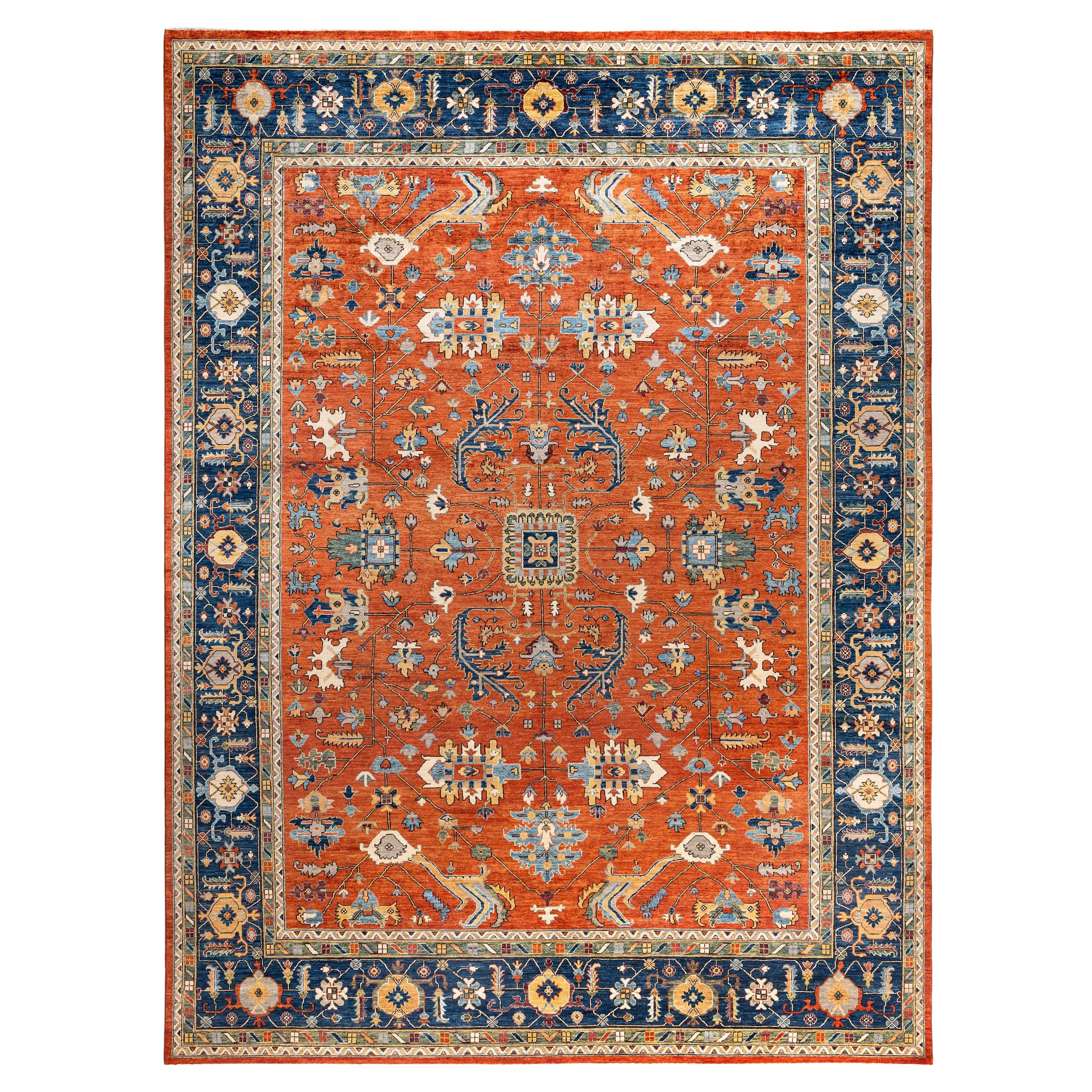 Serapi One-of-a-Kind Wool Orange Area Rug 10' 3" x 13' 10"