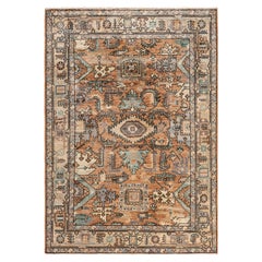 Serapi One-of-a-Kind Wolle Orange Bereich Teppich 4' 2" x 5' 10"