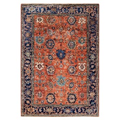 Serapi One-of-a-Kind Wolle Orange Bereich Teppich 4' 3" x 6' 2"